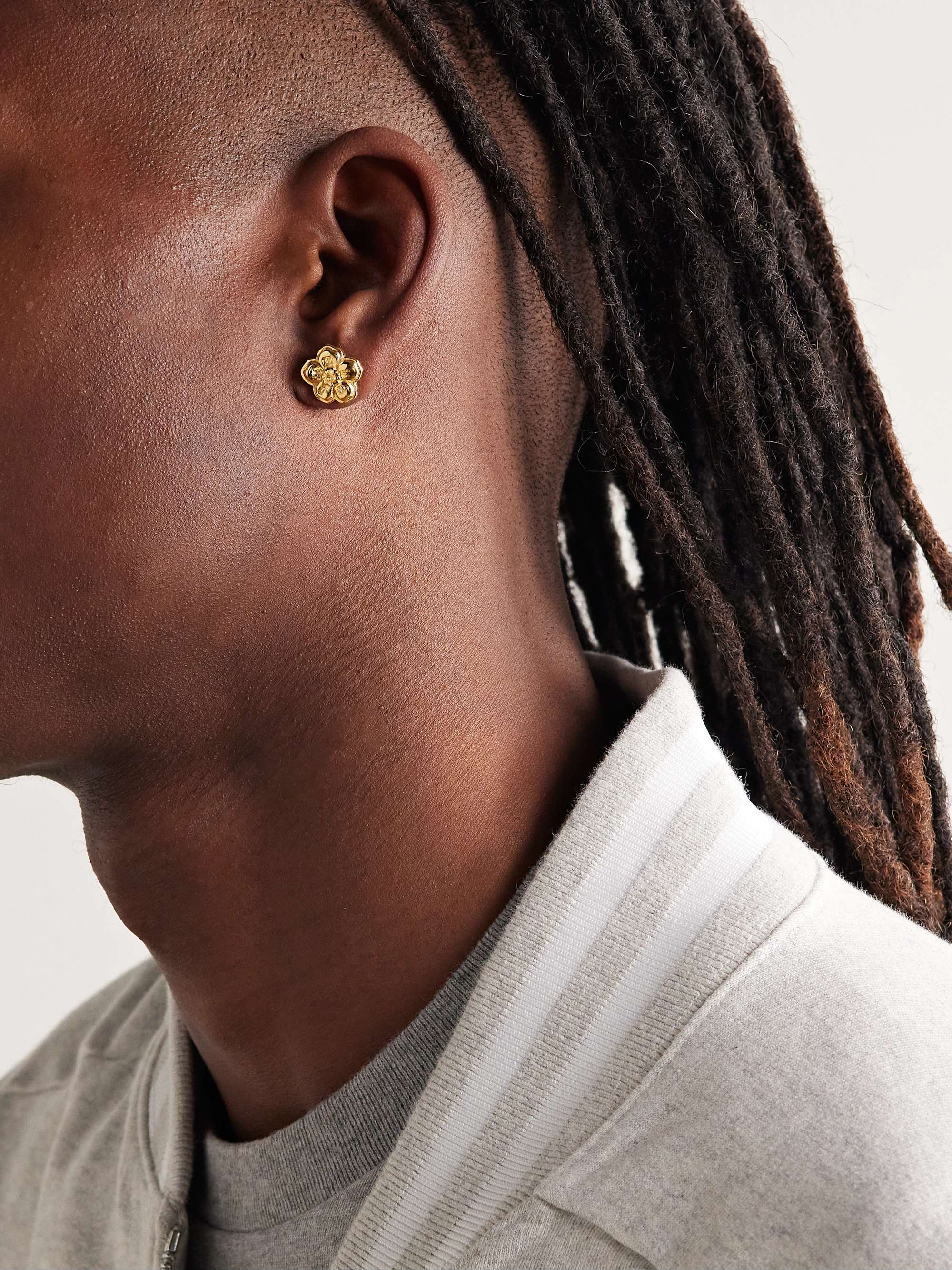KENZO Boke Flower Gold-Tone Earrings for Men | MR PORTER