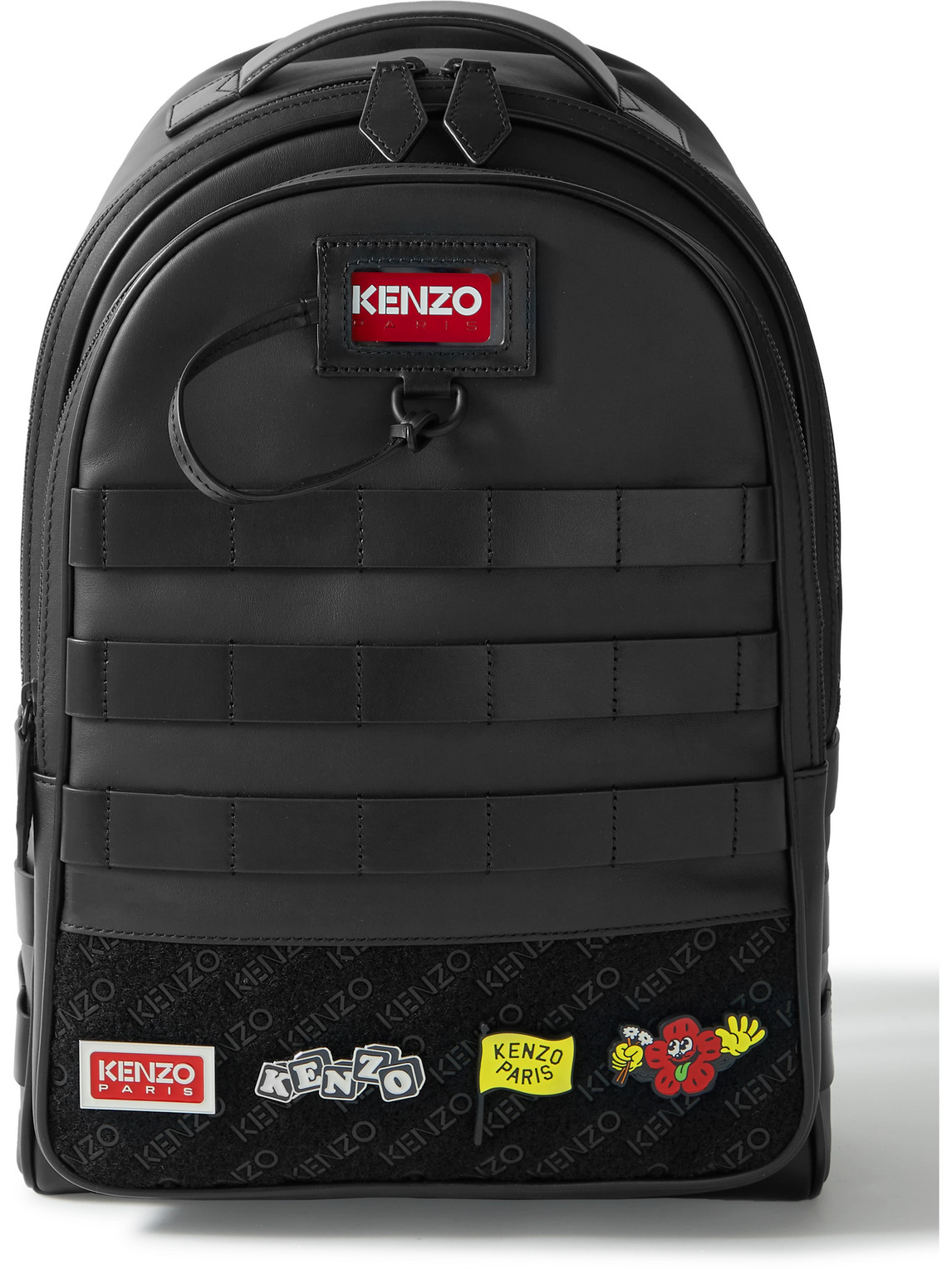 KENZO - Jungle Logo-Appliquéd Leather Backpack - Men - Black for Men