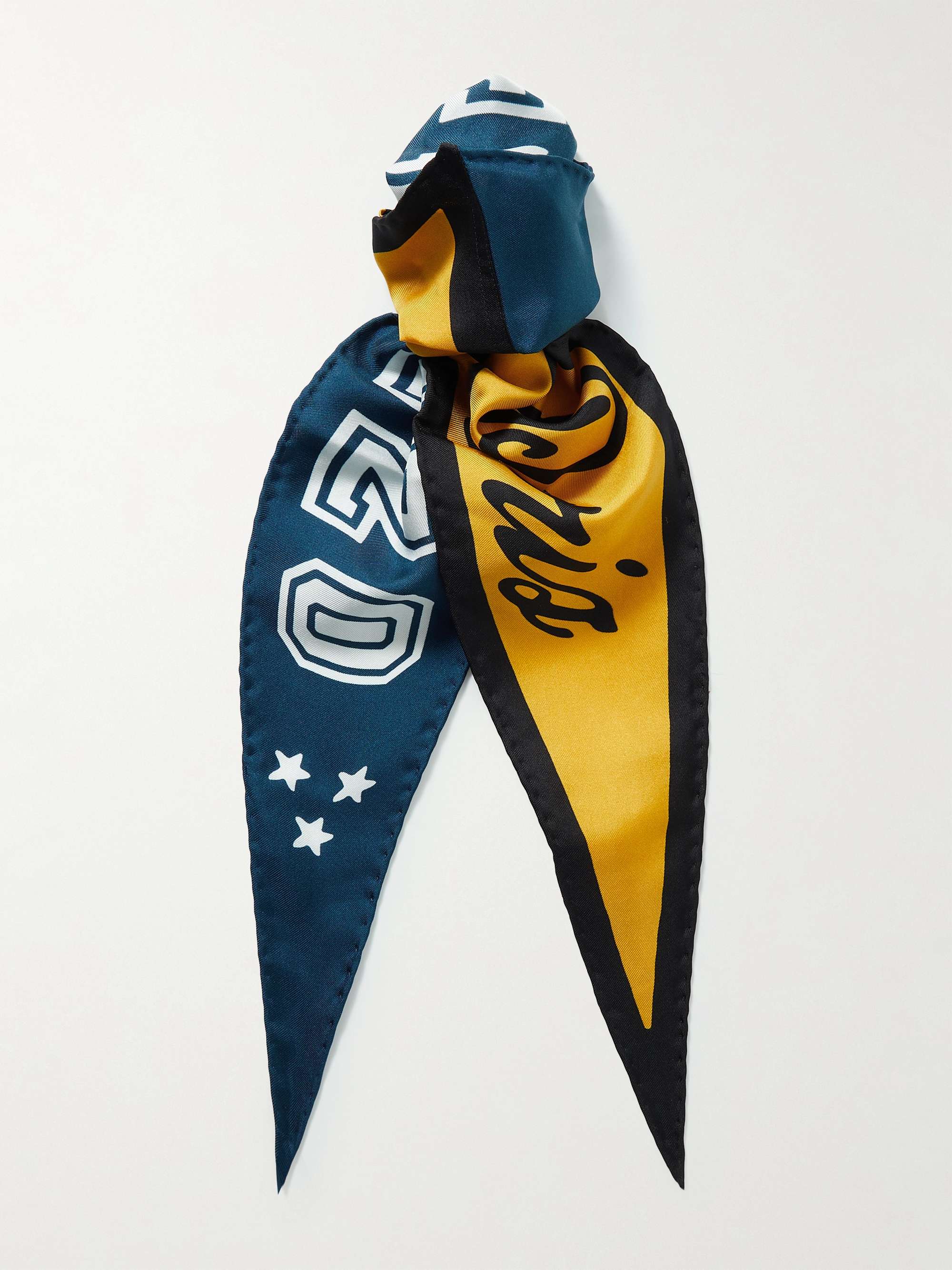 Logo Print Silk Twill Scarf