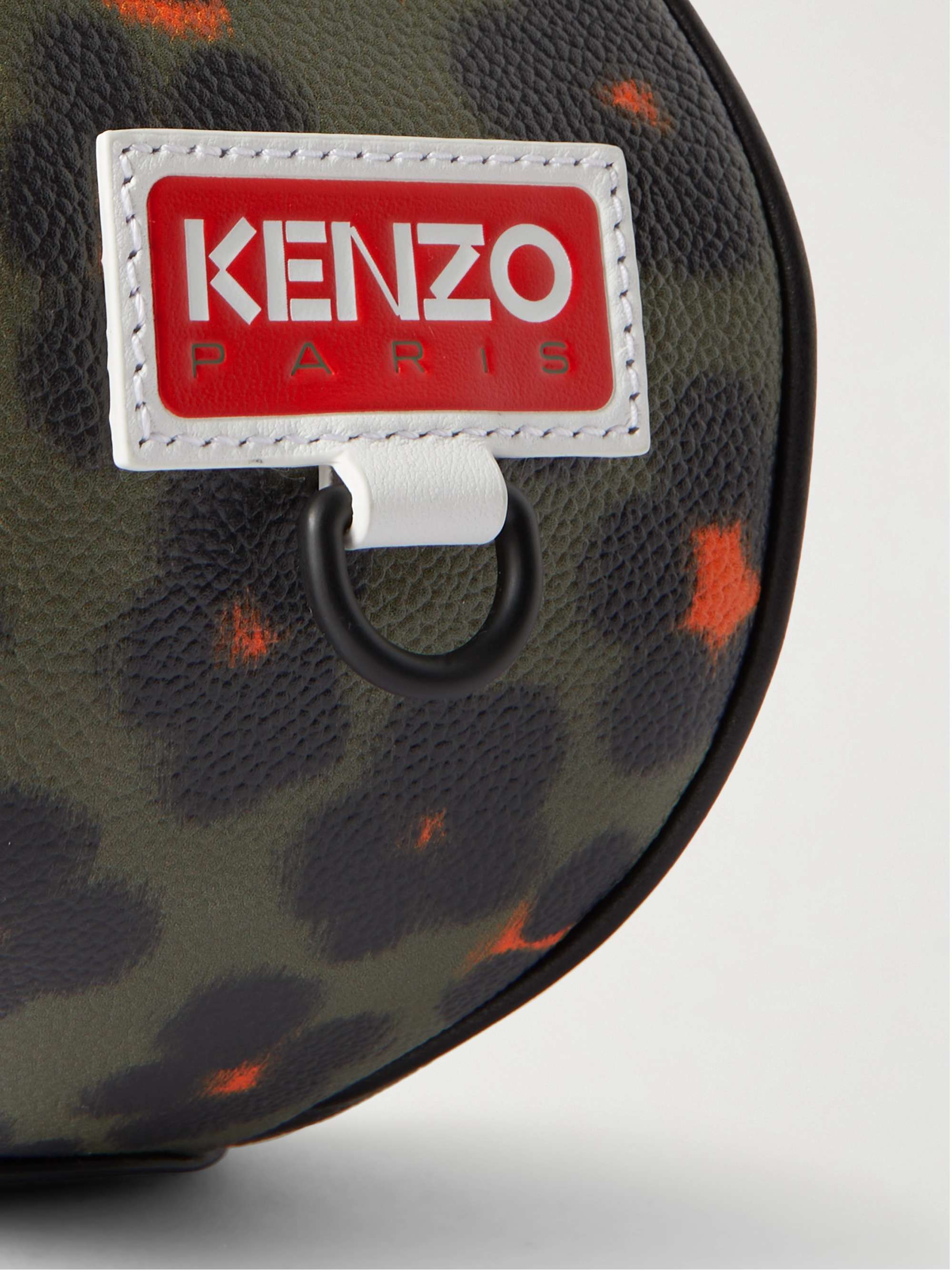 KENZO Discover Floral-Print Faux Leather Messenger Bag