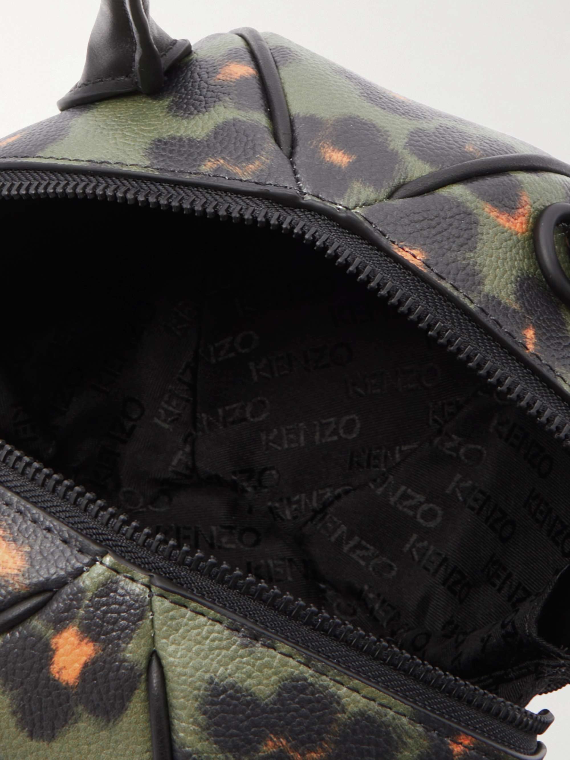 KENZO Discover Floral-Print Faux Leather Messenger Bag