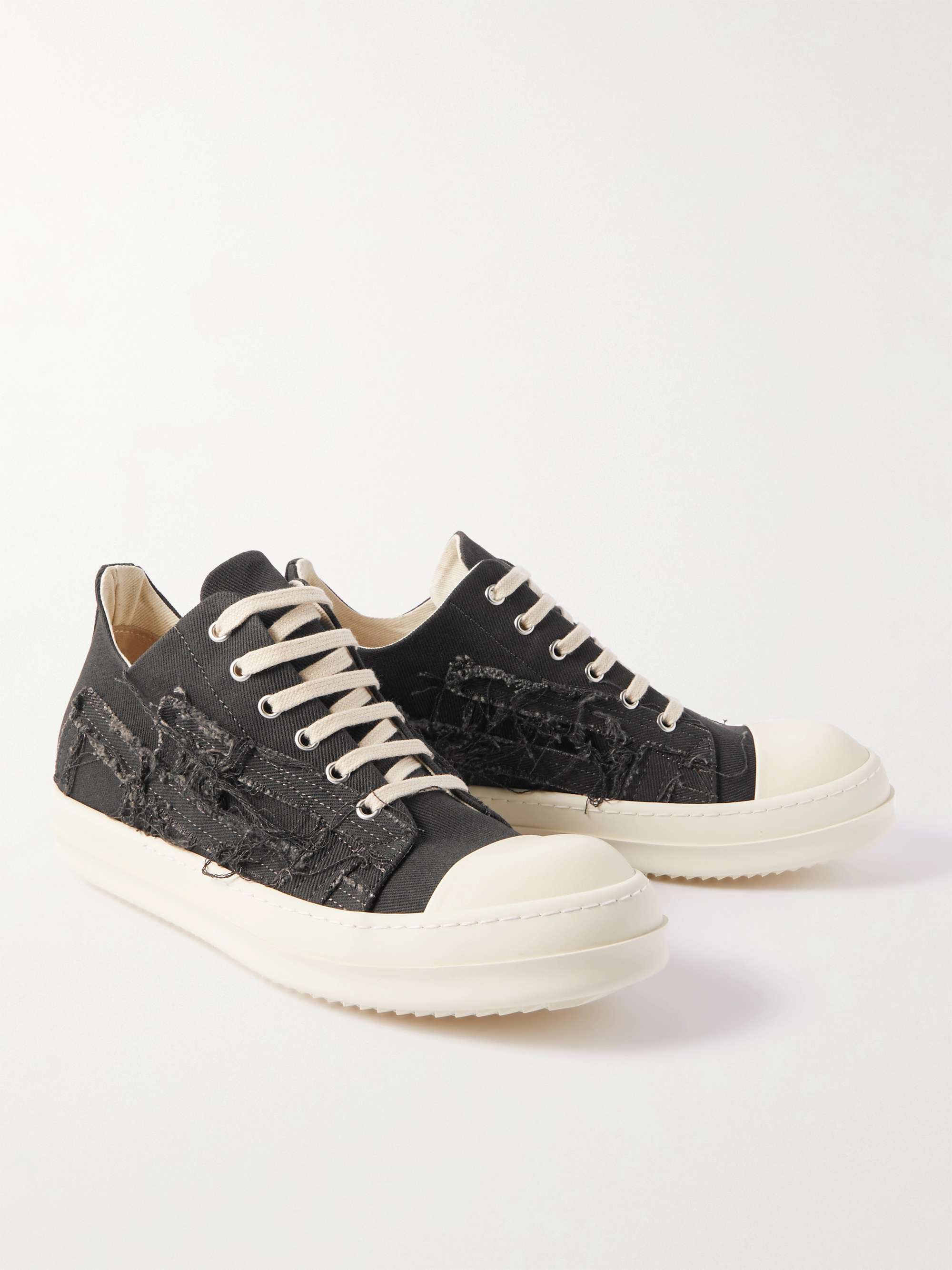DRKSHDW BY RICK OWENS Distressed Gabardine Sneakers