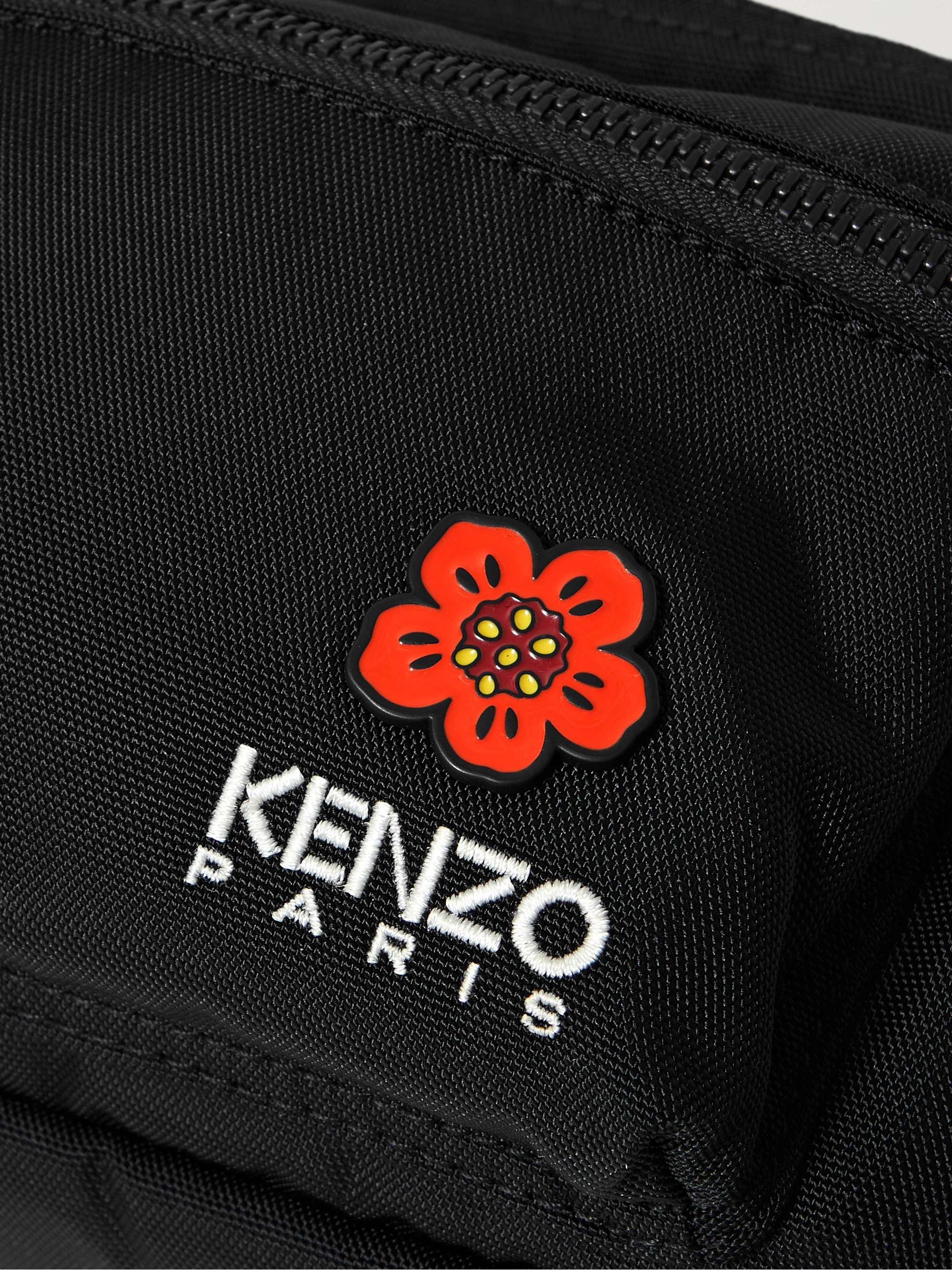 KENZO Crest Appliquéd Logo-Embroidered Canvas Belt Bag