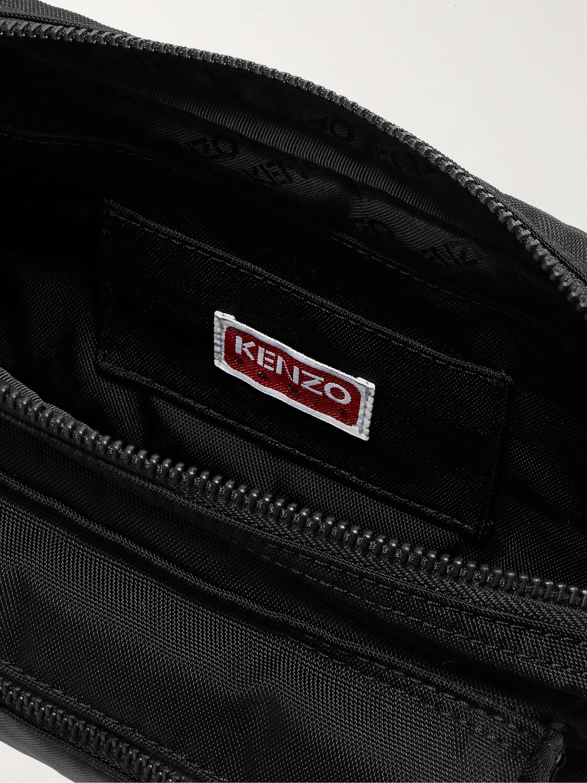 KENZO Crest Appliquéd Logo-Embroidered Canvas Belt Bag for Men | MR PORTER