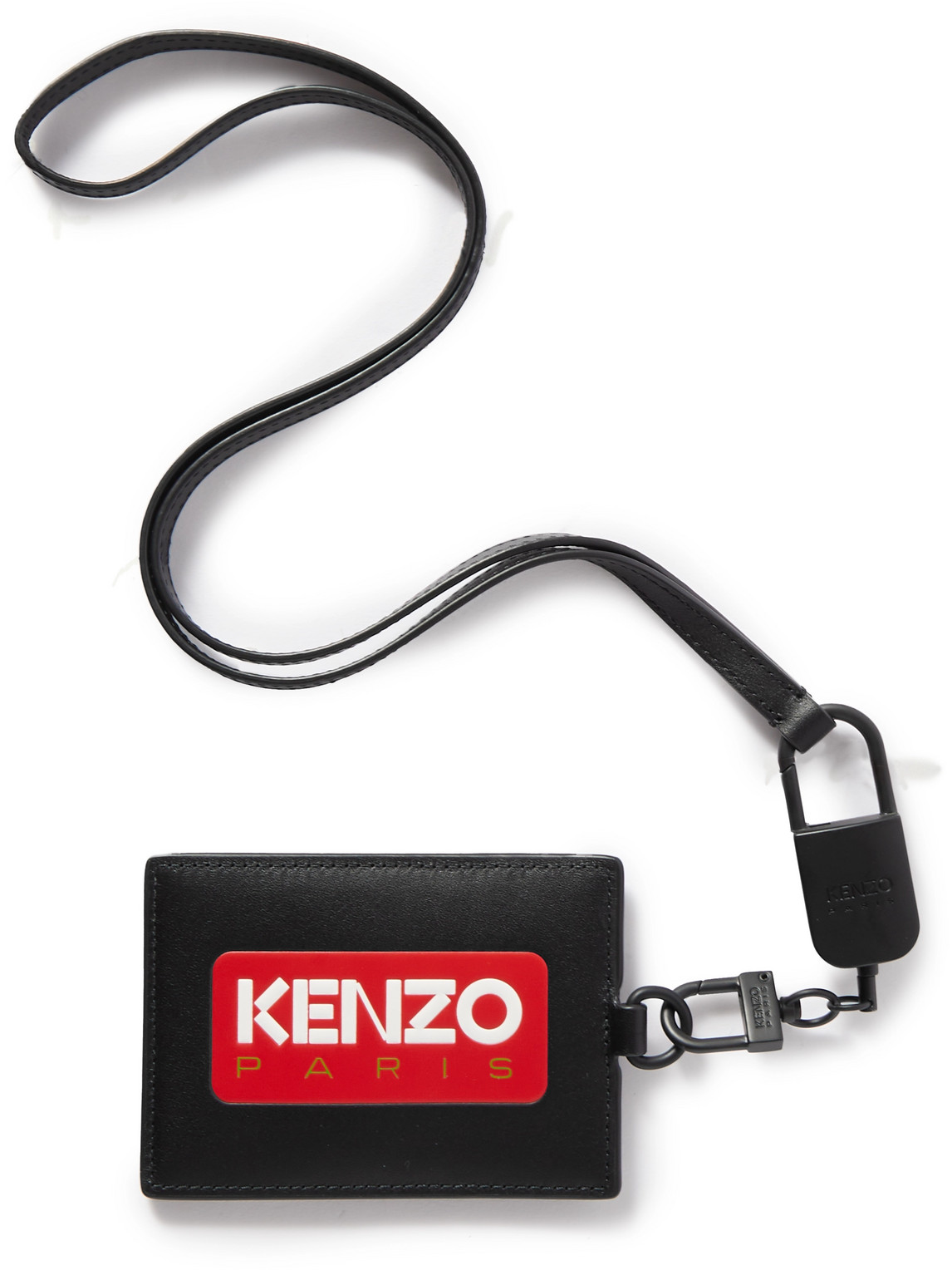 KENZO LOGO-EMBOSSED LEATHER CARD HOLDER