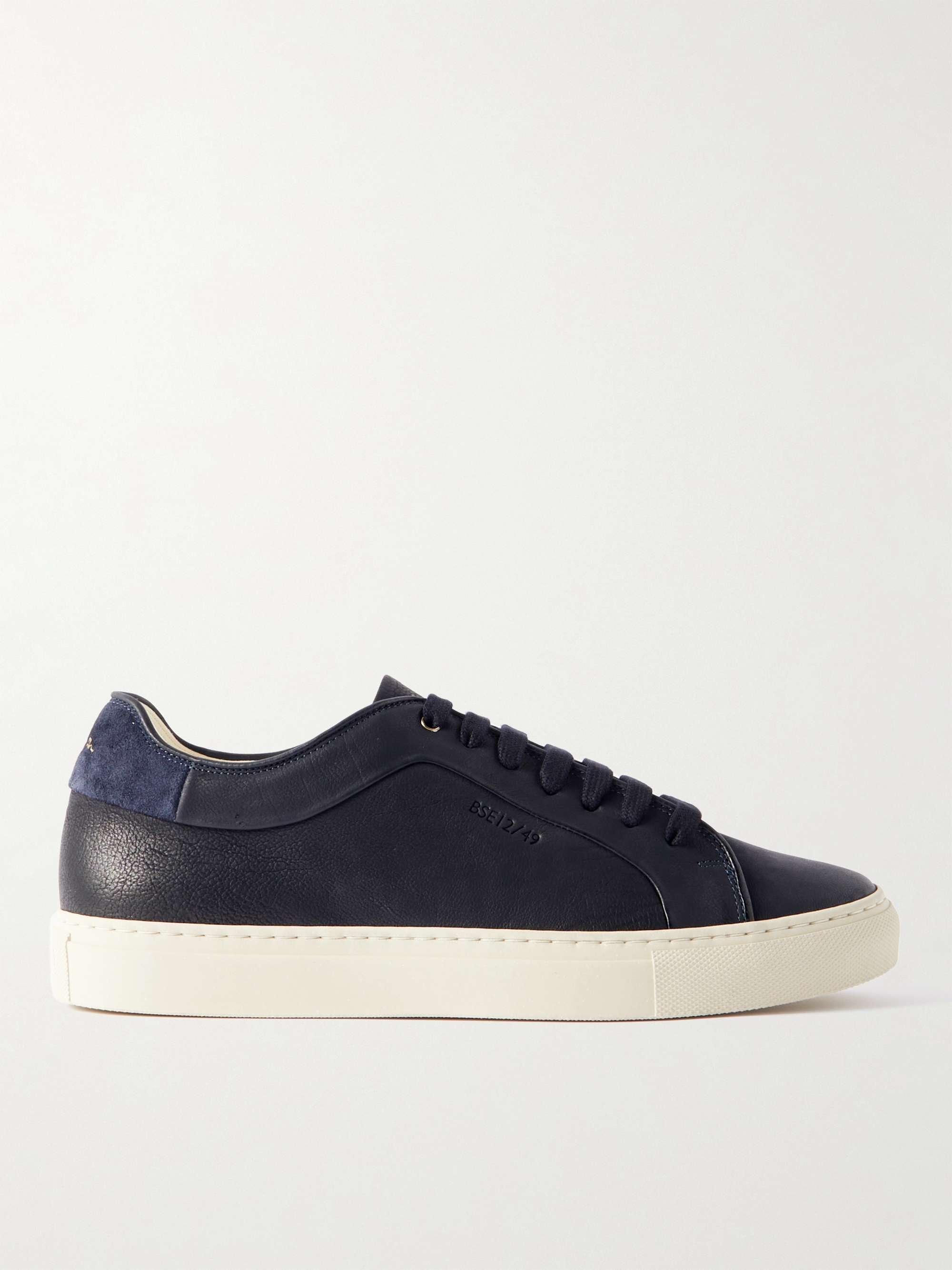 Resonate counter Butcher Navy Basso Suede-Trimmed ECO Leather Sneakers | PAUL SMITH | MR PORTER