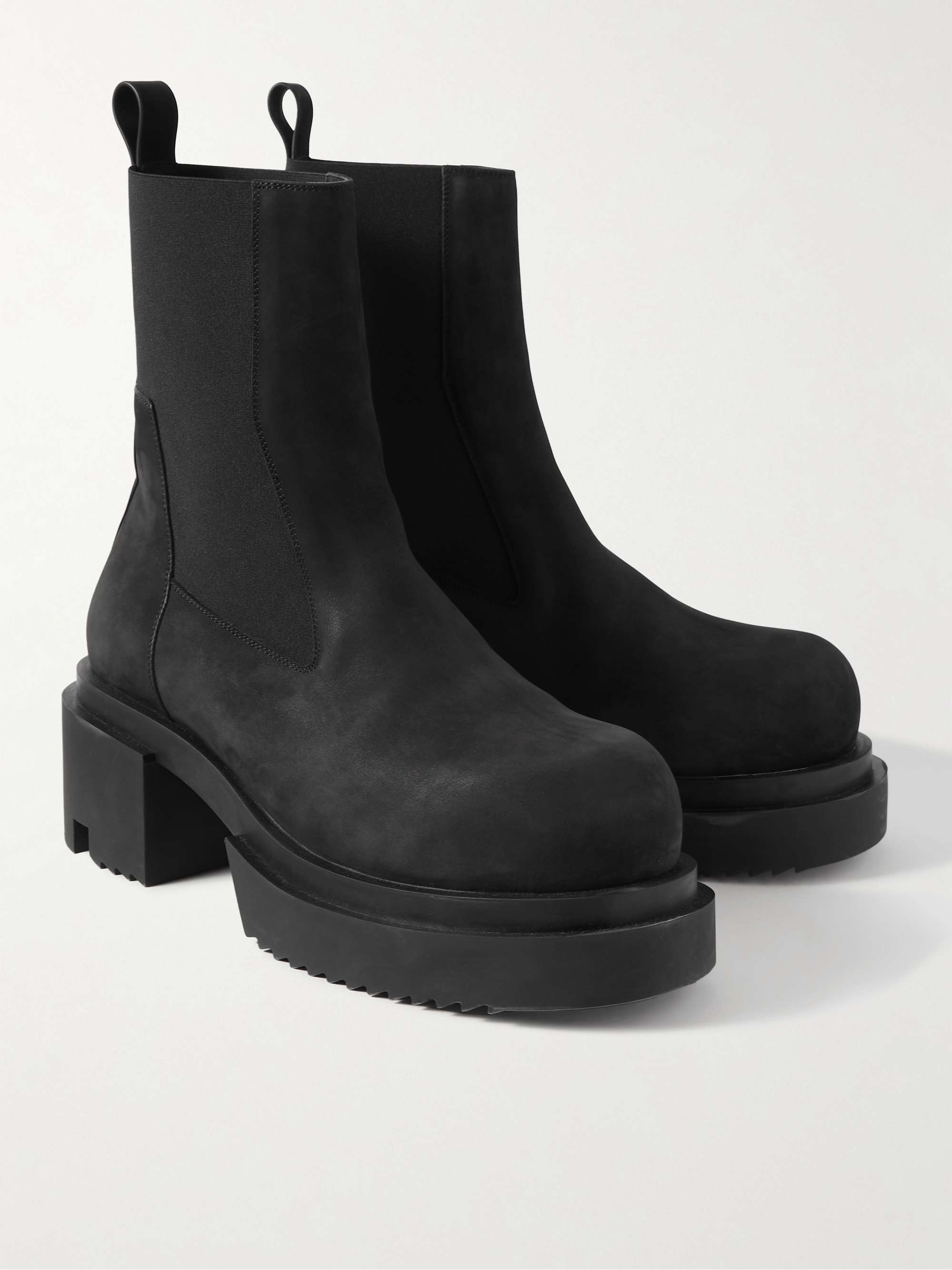 RICK OWENS Beatle Bogun Nubuck Chelsea Boots
