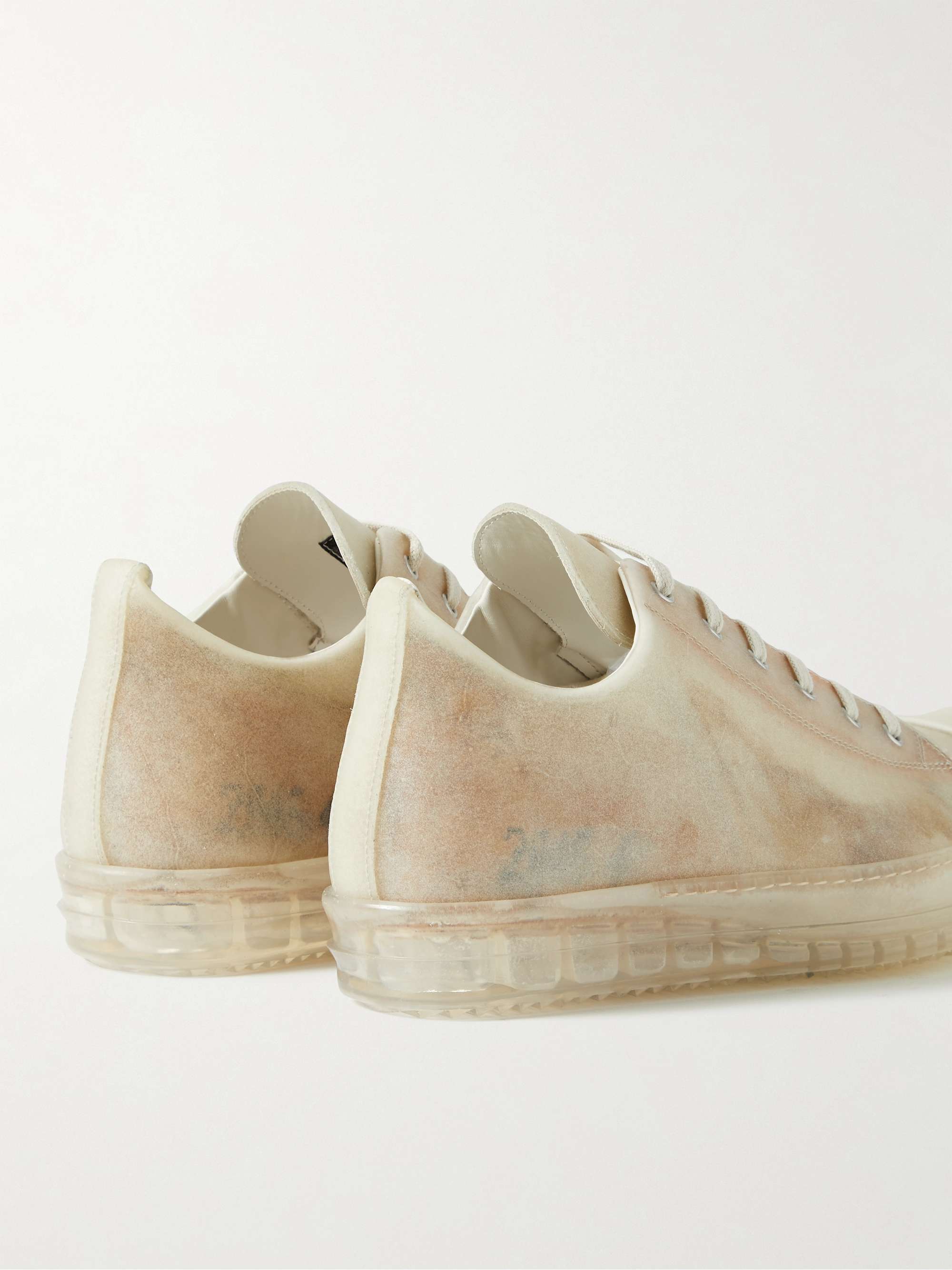 RICK OWENS Leather-Trimmed Rubber Sneakers