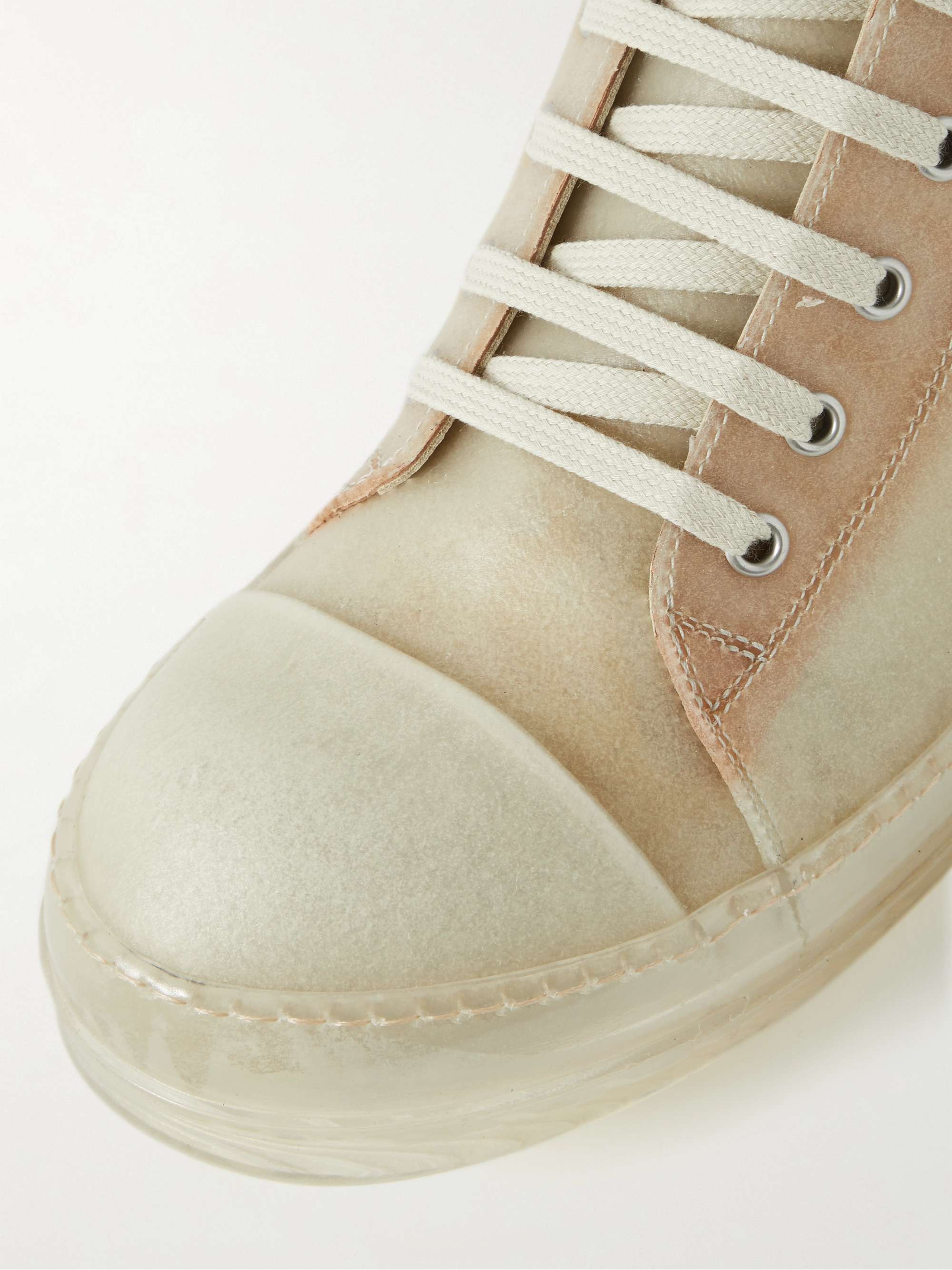 RICK OWENS Leather-Trimmed Rubber Sneakers