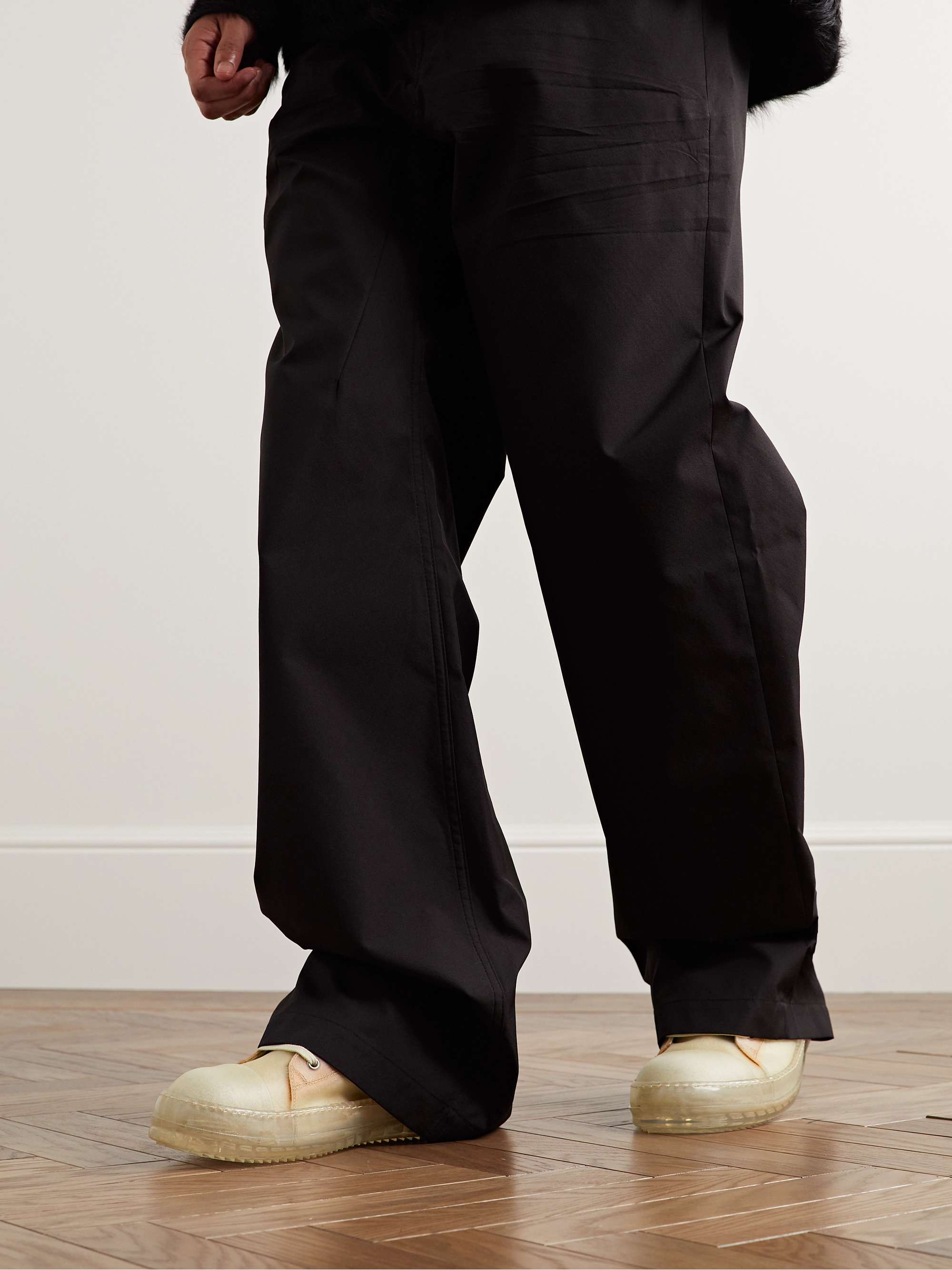 RICK OWENS Leather-Trimmed Rubber Sneakers