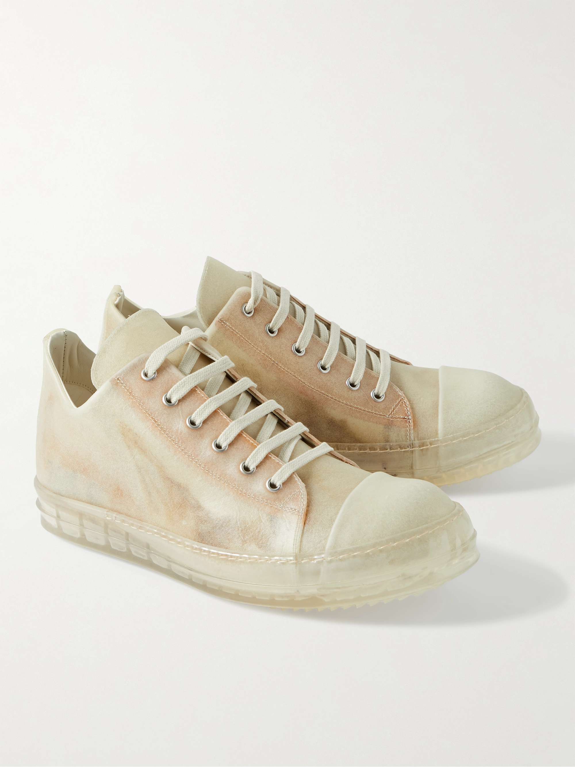 RICK OWENS Leather-Trimmed Rubber Sneakers