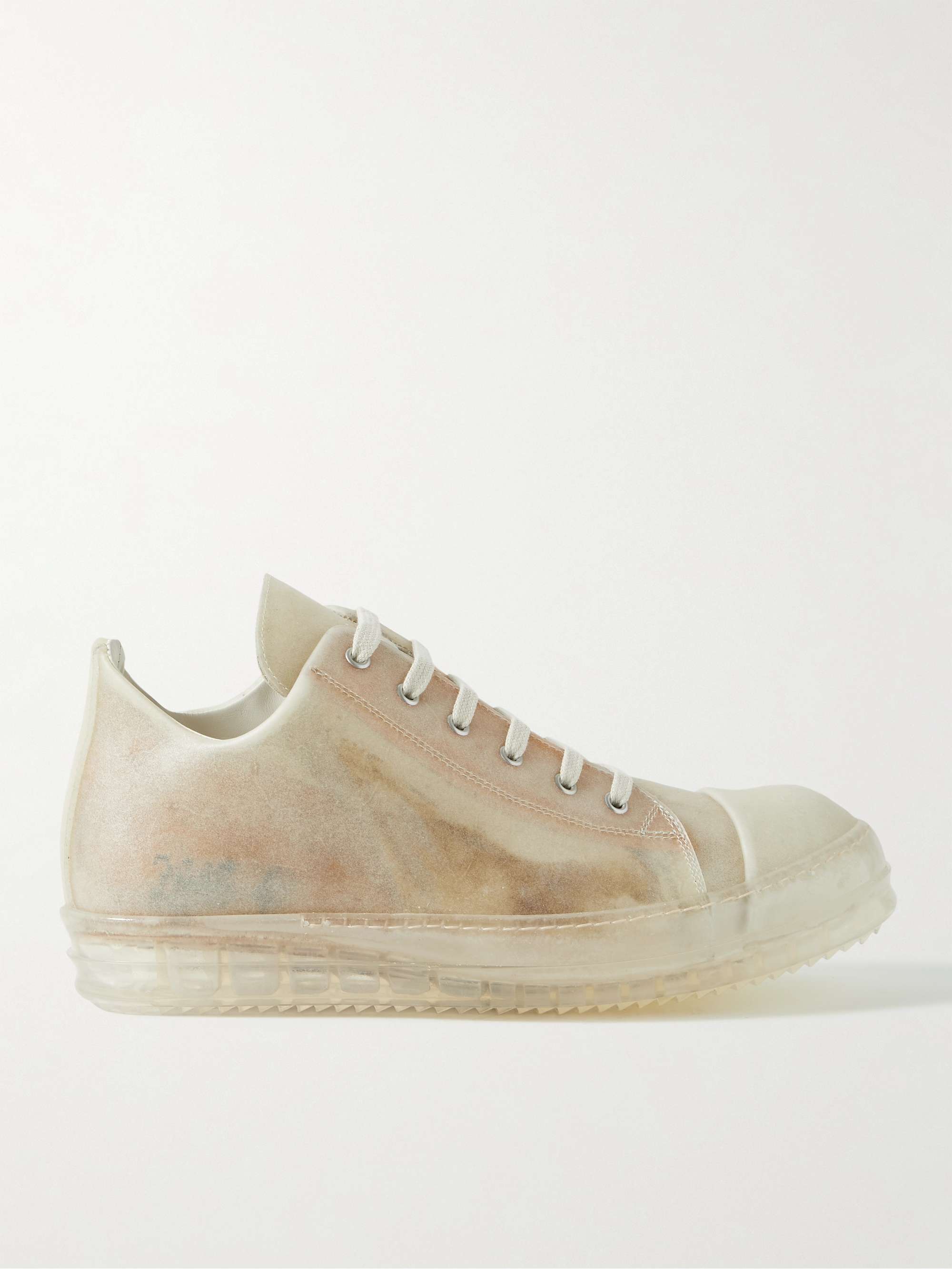 RICK OWENS Leather-Trimmed Rubber Sneakers for Men | MR PORTER