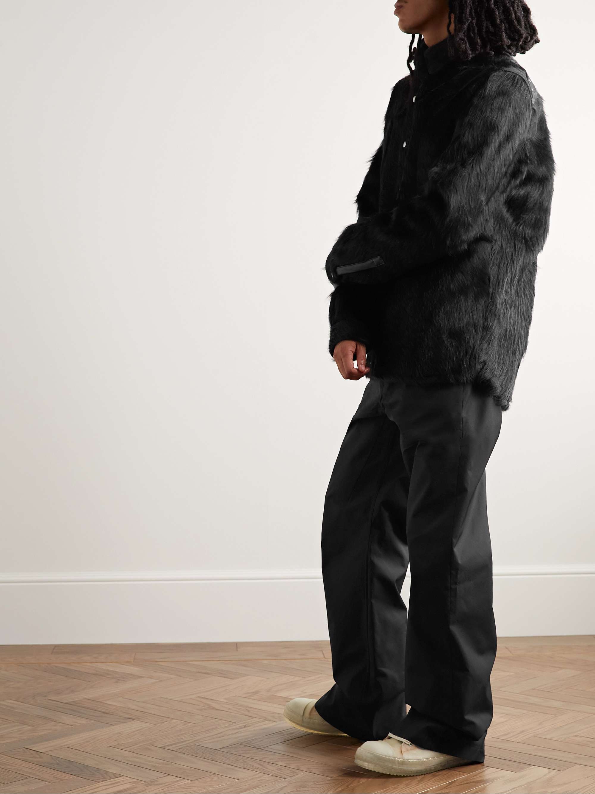 RICK OWENS Leather-Trimmed Rubber Sneakers
