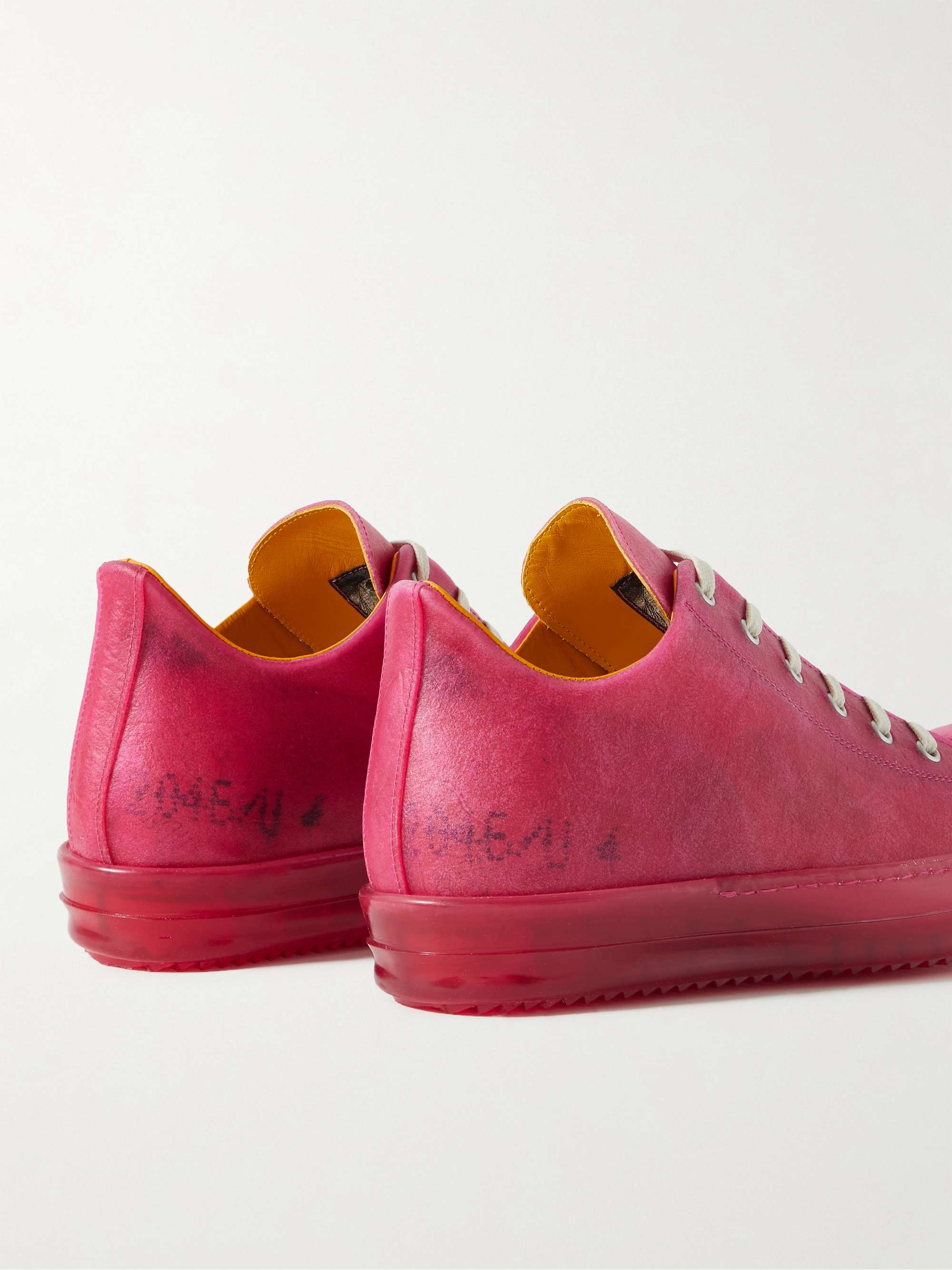 RICK OWENS Leather-Trimmed Rubber Sneakers