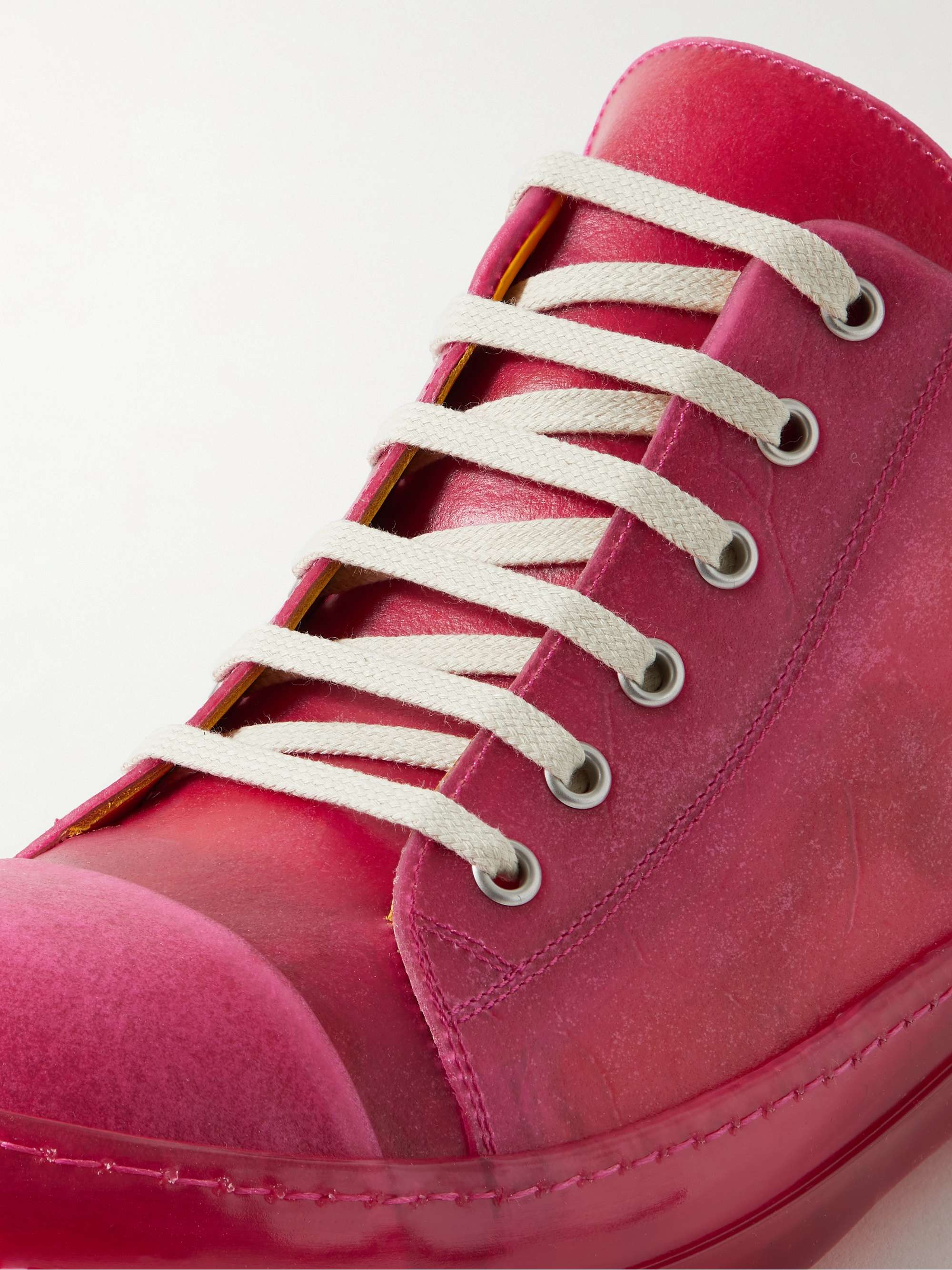 RICK OWENS Leather-Trimmed Rubber Sneakers