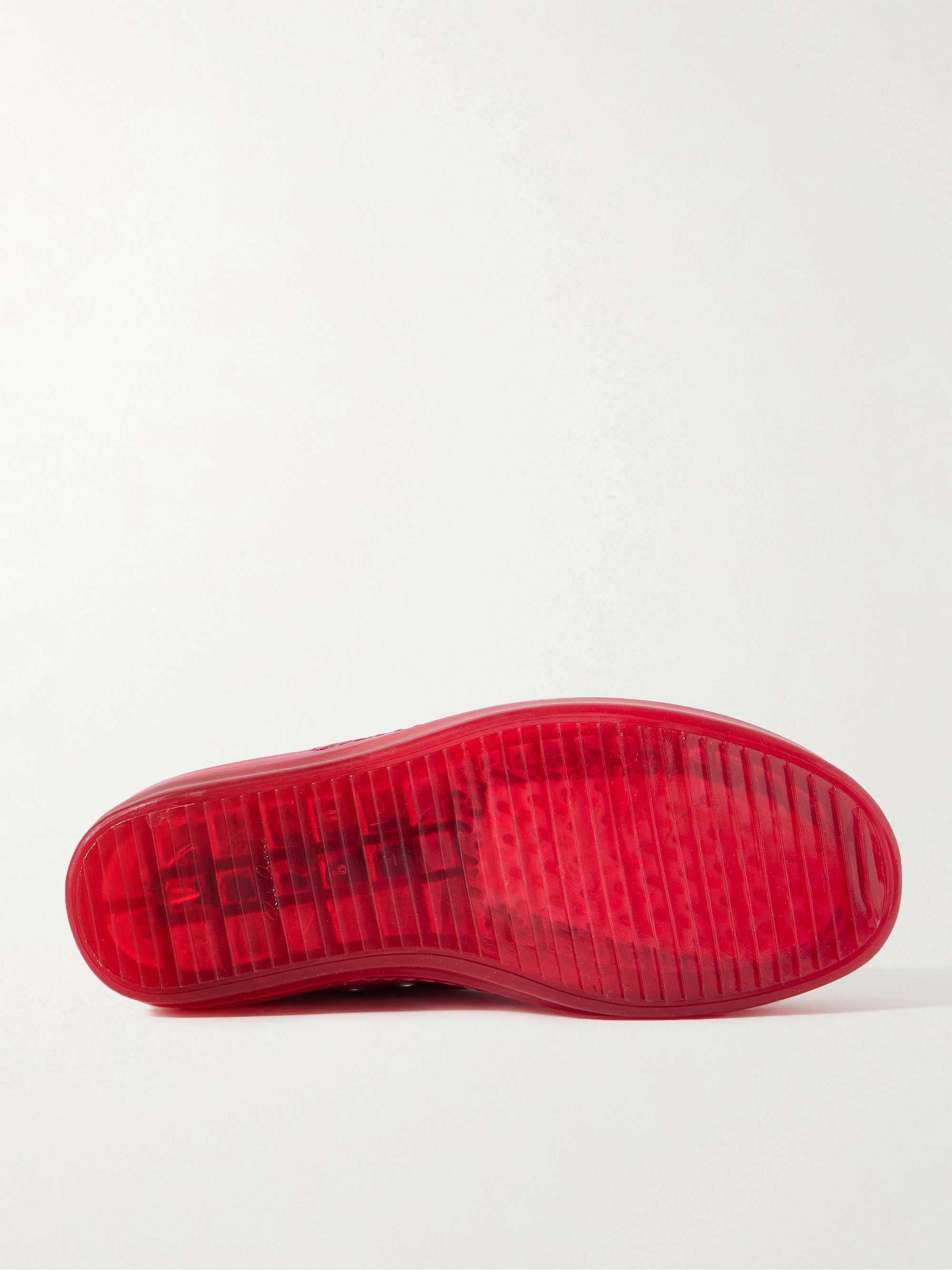 RICK OWENS Leather-Trimmed Rubber Sneakers