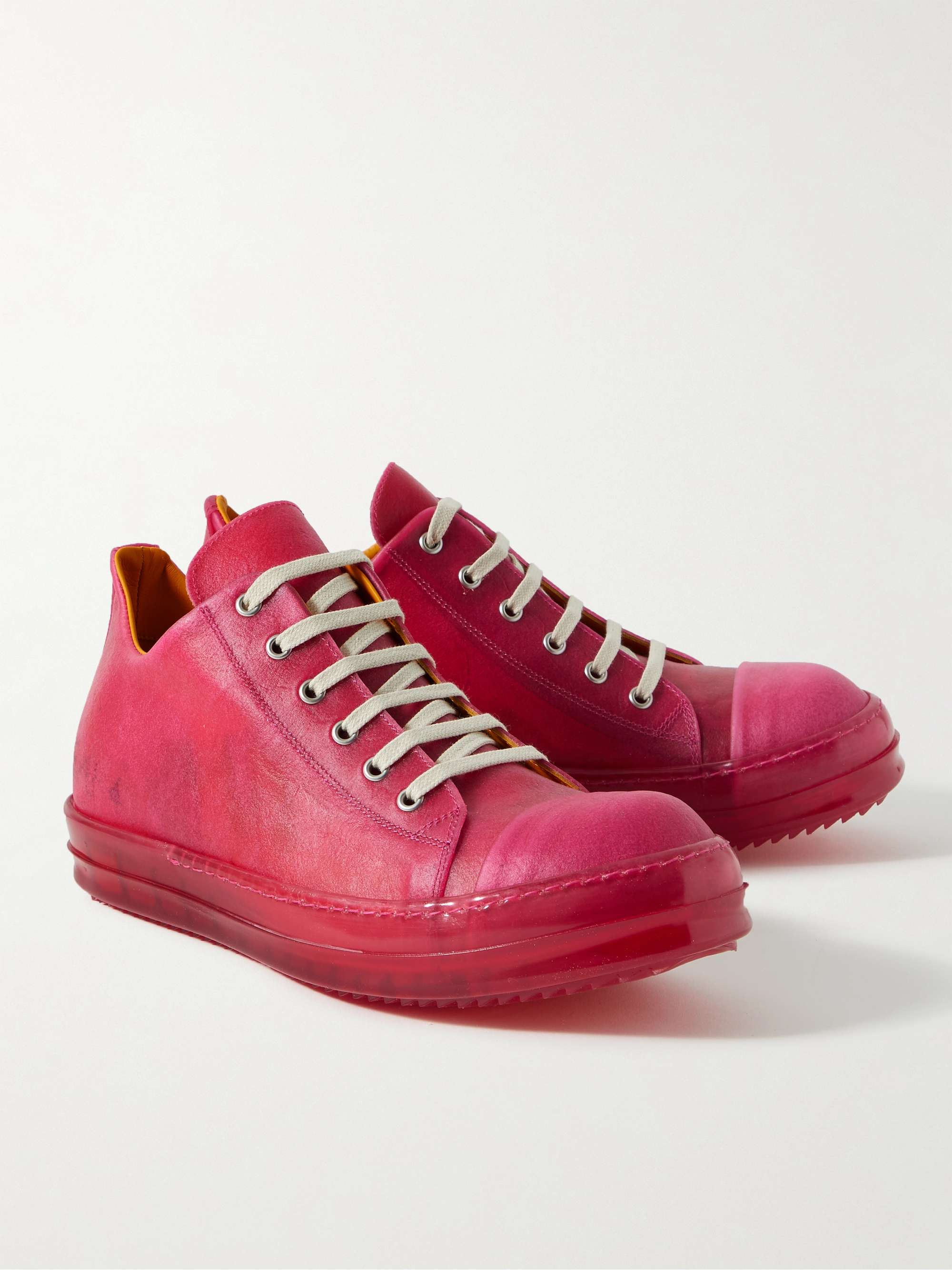 RICK OWENS Leather-Trimmed Rubber Sneakers