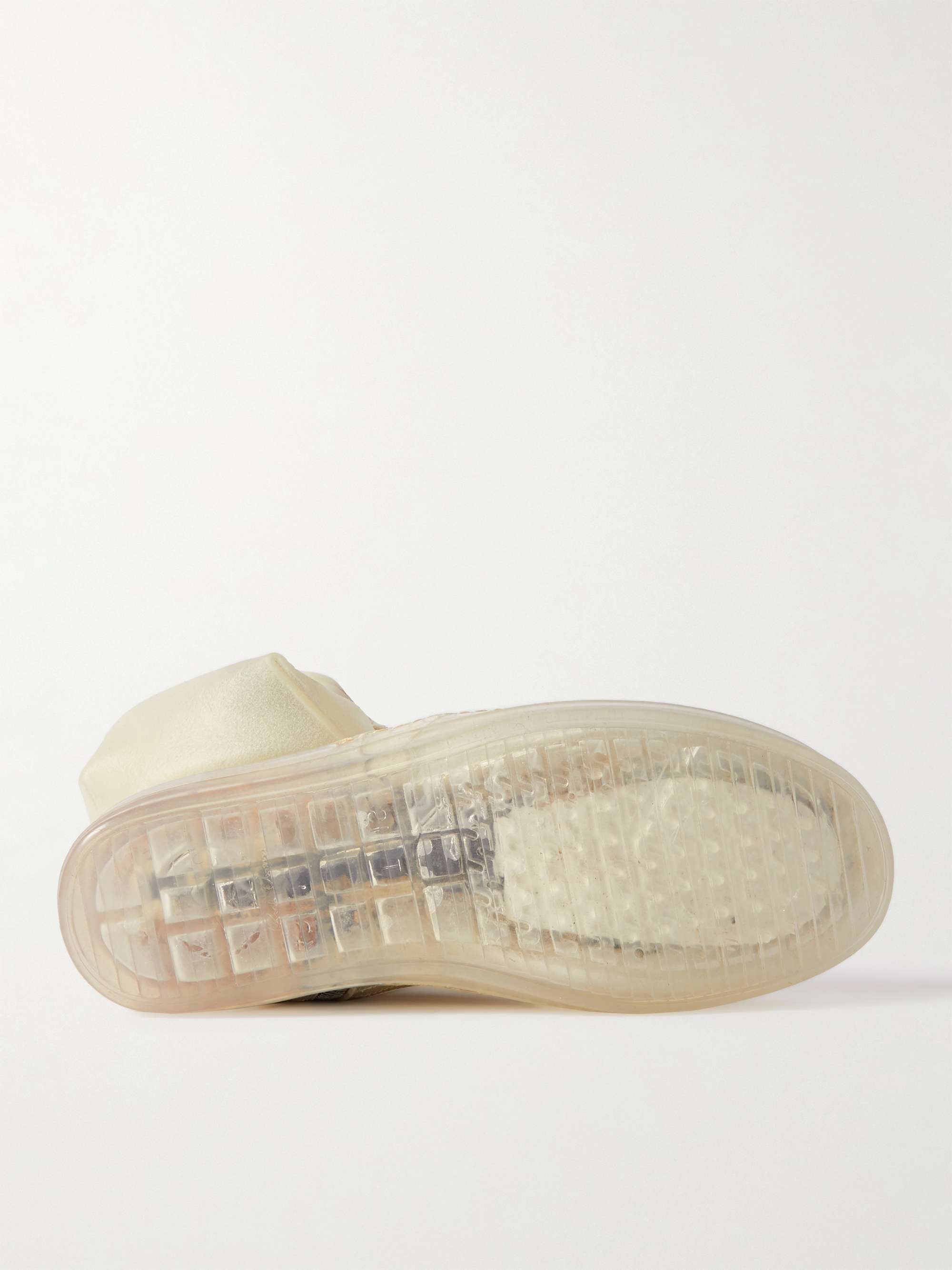 RICK OWENS Cargobasket Transparent Leather High-Top Sneakers
