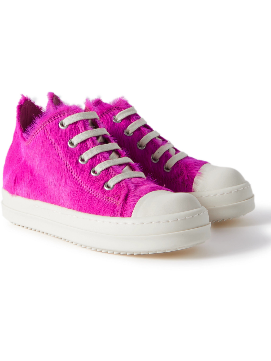 Rick Owens Calf Hair Sneakers In Pink