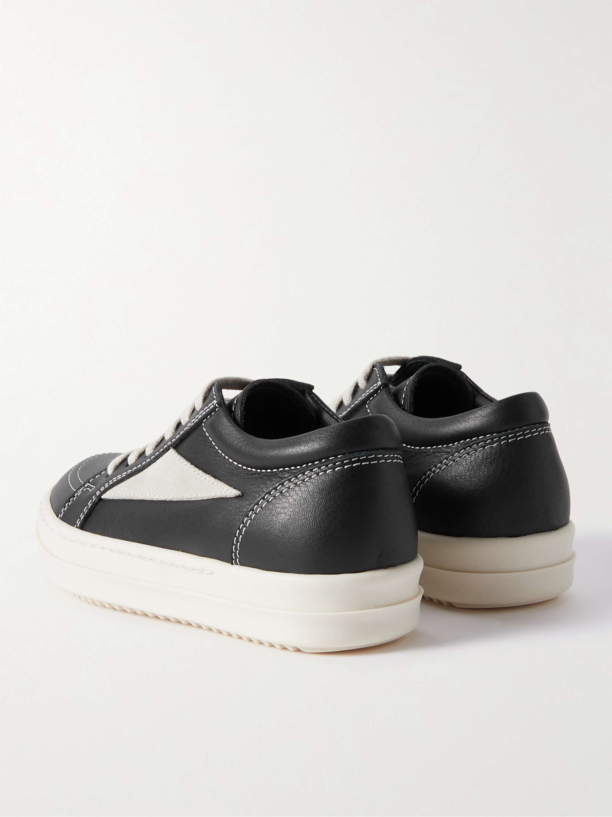RICK OWENS KIDS Vintage Suede-Trimmed Leather Sneakers