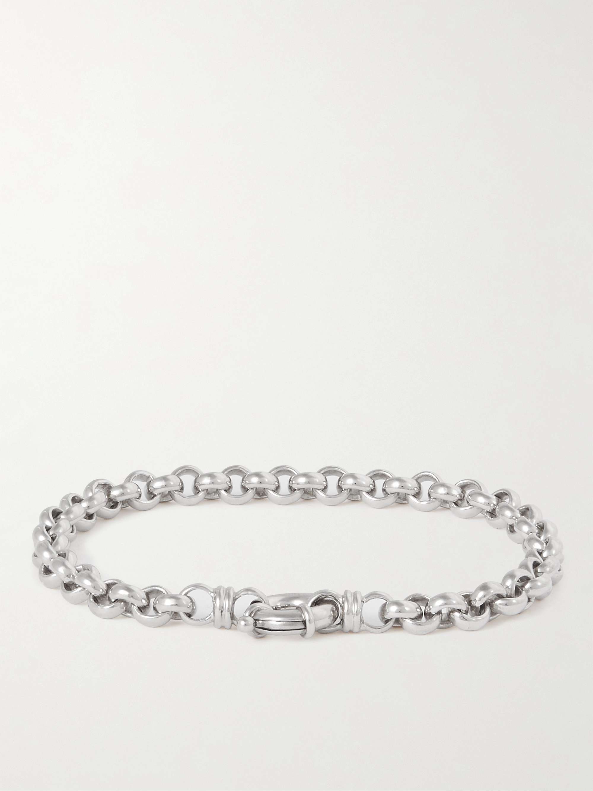 TOM WOOD Rolo Rhodium-Plated Chain Bracelet