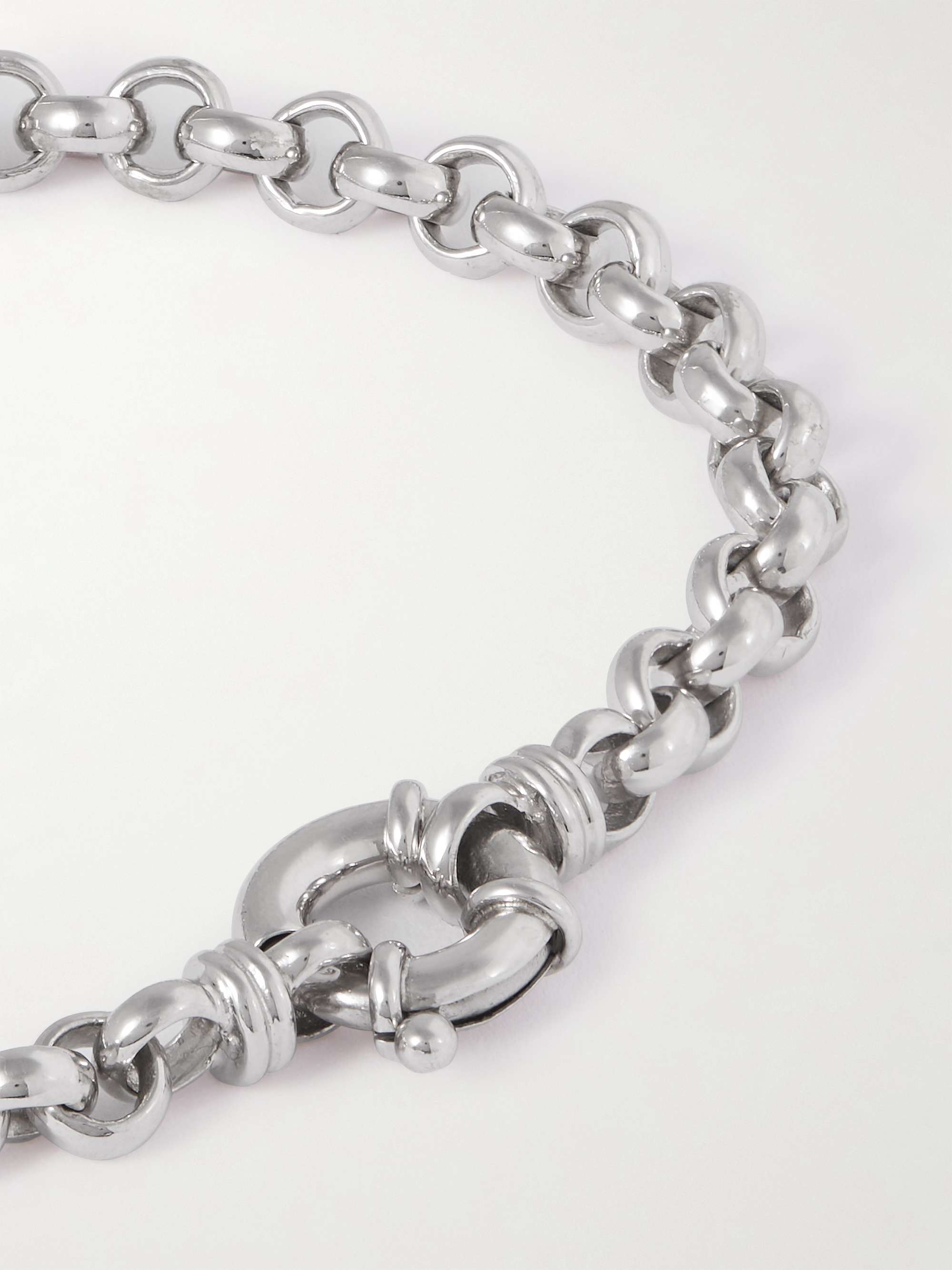 TOM WOOD Rolo Rhodium-Plated Chain Bracelet for Men | MR PORTER