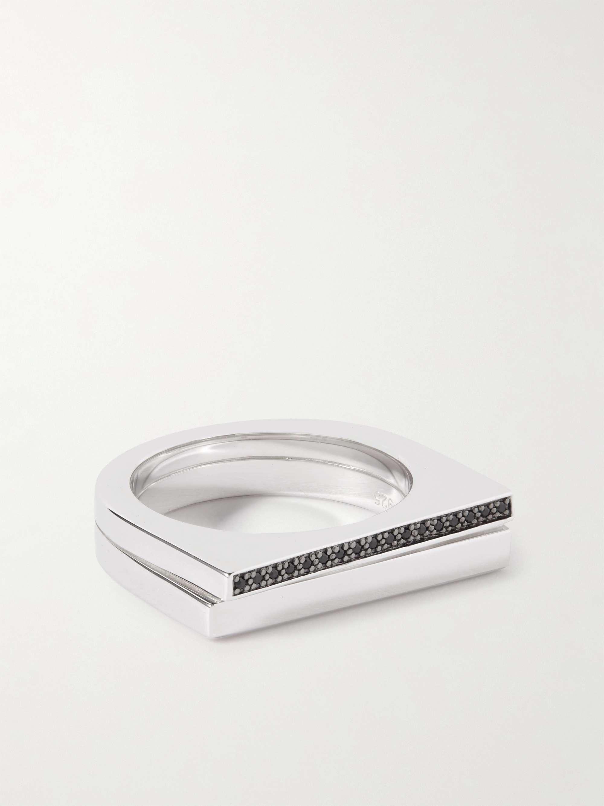 Step Pinkie Spinel and Rhodium-Plated Silver Ring