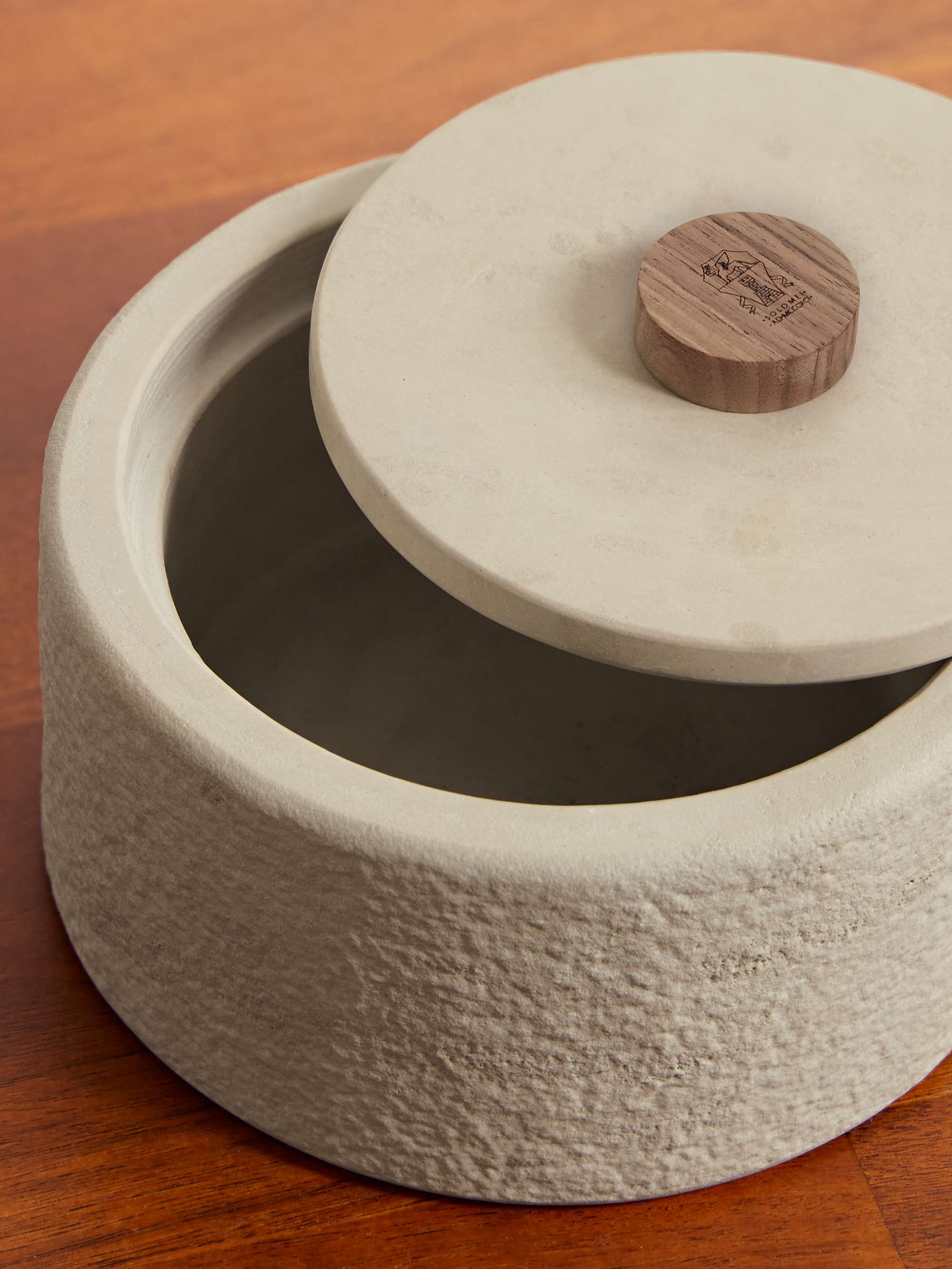BRUNELLO CUCINELLI Sandstone and Walnut Container
