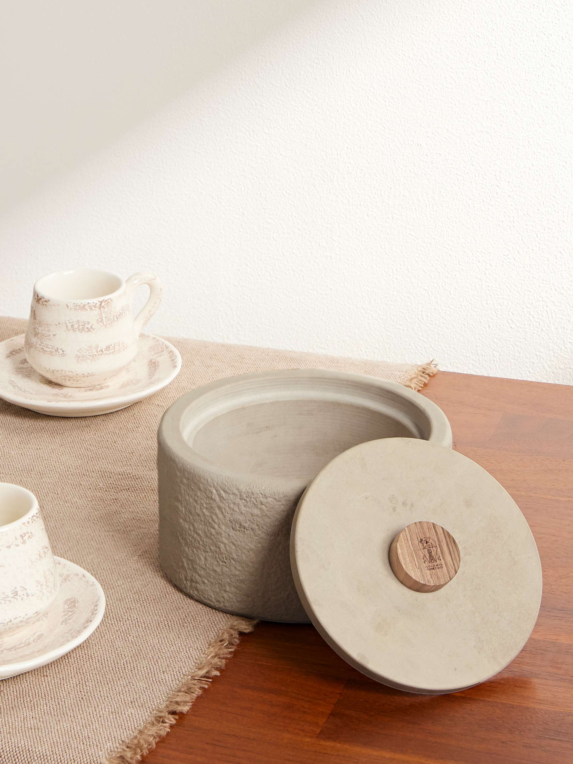 BRUNELLO CUCINELLI Sandstone and Walnut Container