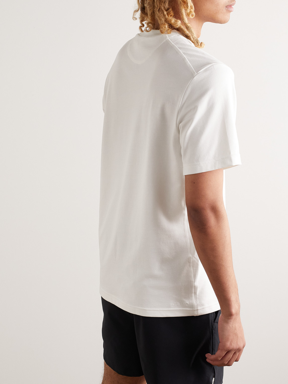 Shop Nike Primary Cotton-blend Dri-fit T-shirt In White