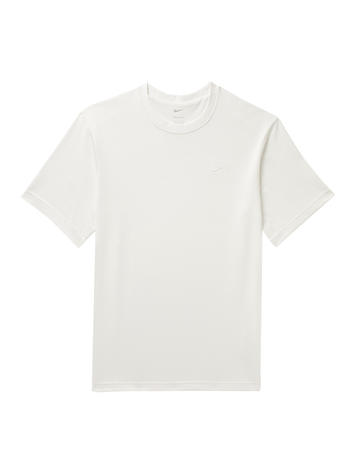 Shop Nike Primary Cotton-blend Dri-fit T-shirt In White