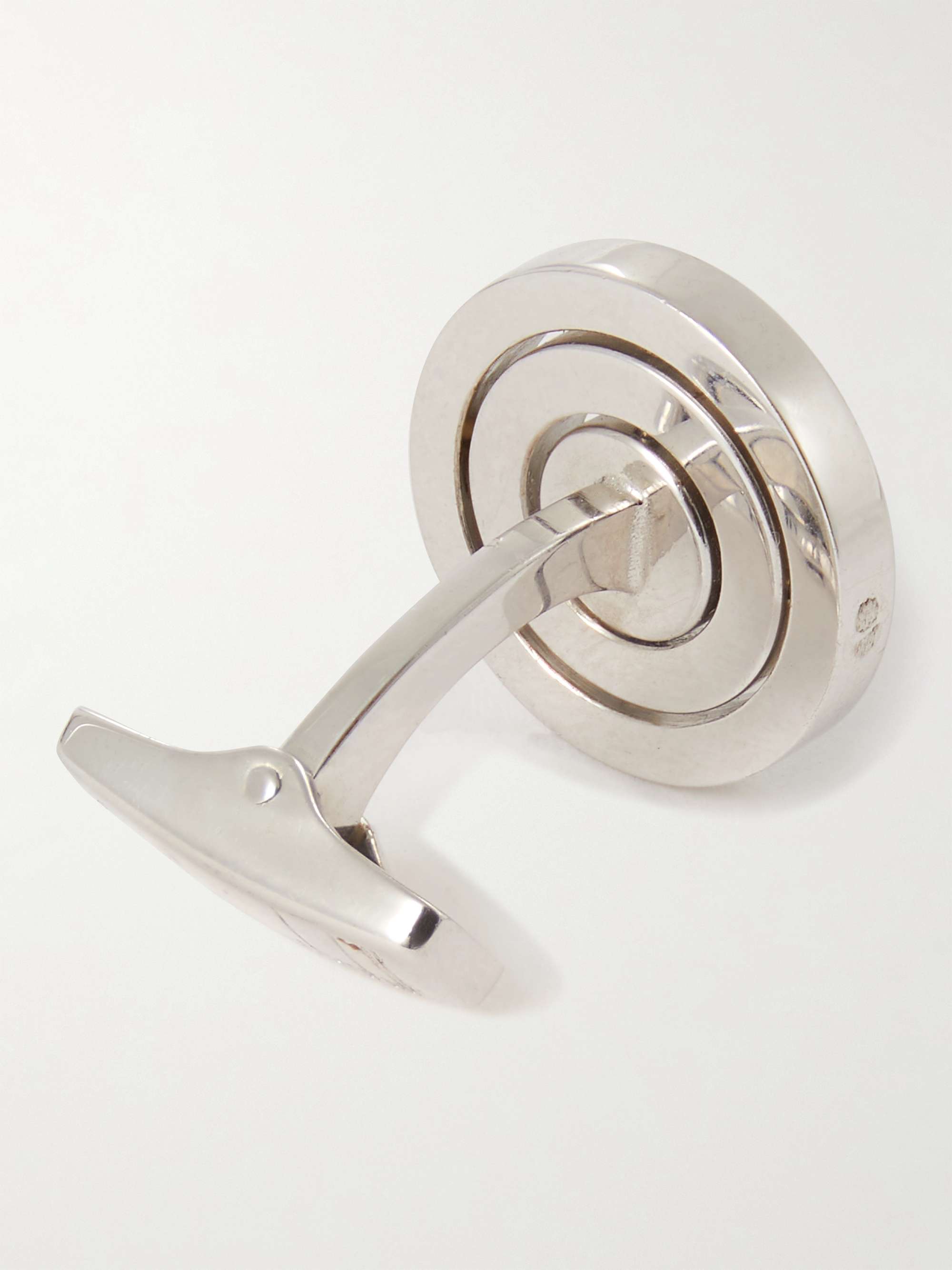 DUNHILL Logo-Detailed Silver Mother-of-Pearl Cufflinks