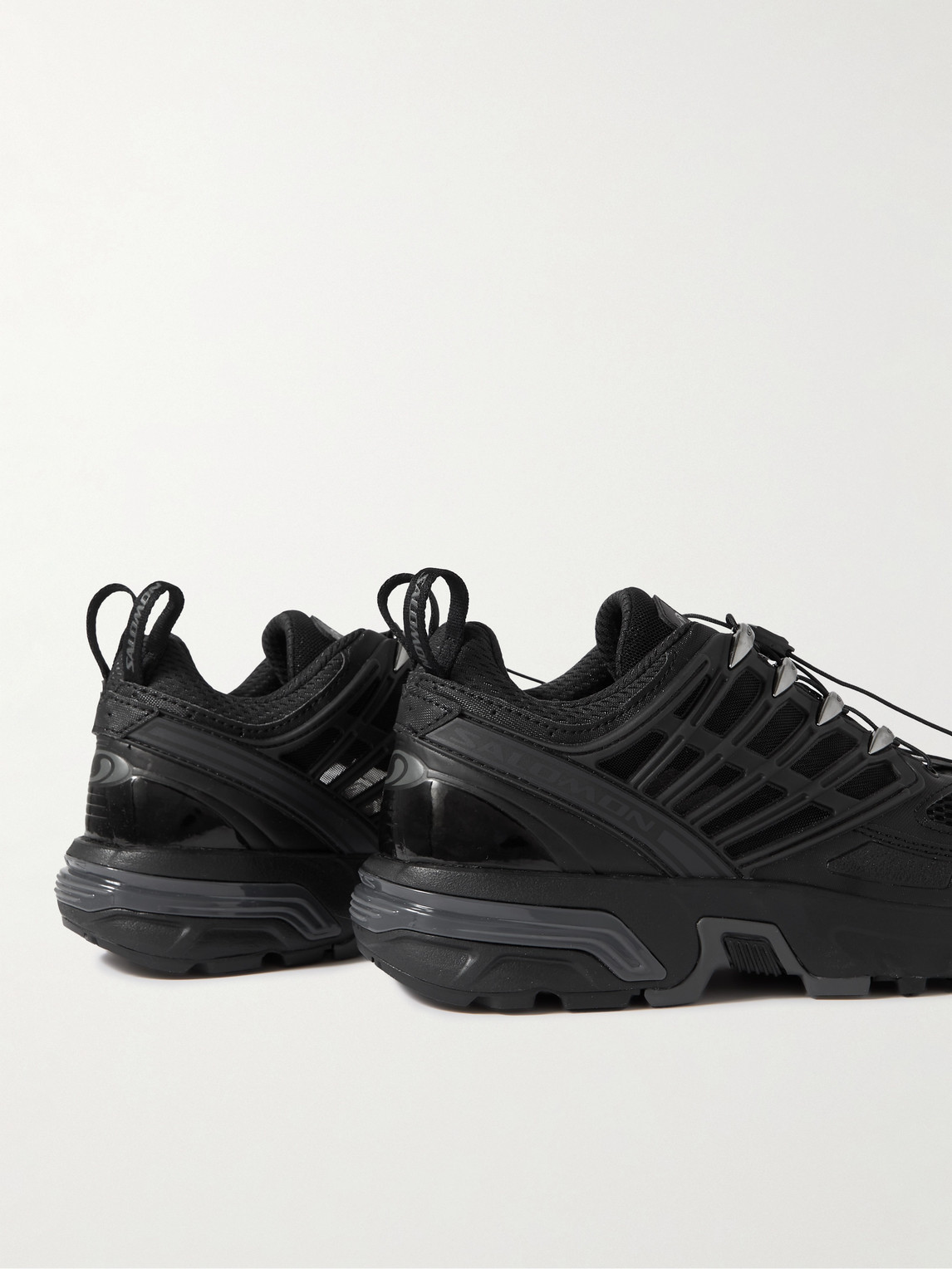 Salomon Acs Pro Mesh And Rubber Running Sneakers In Black