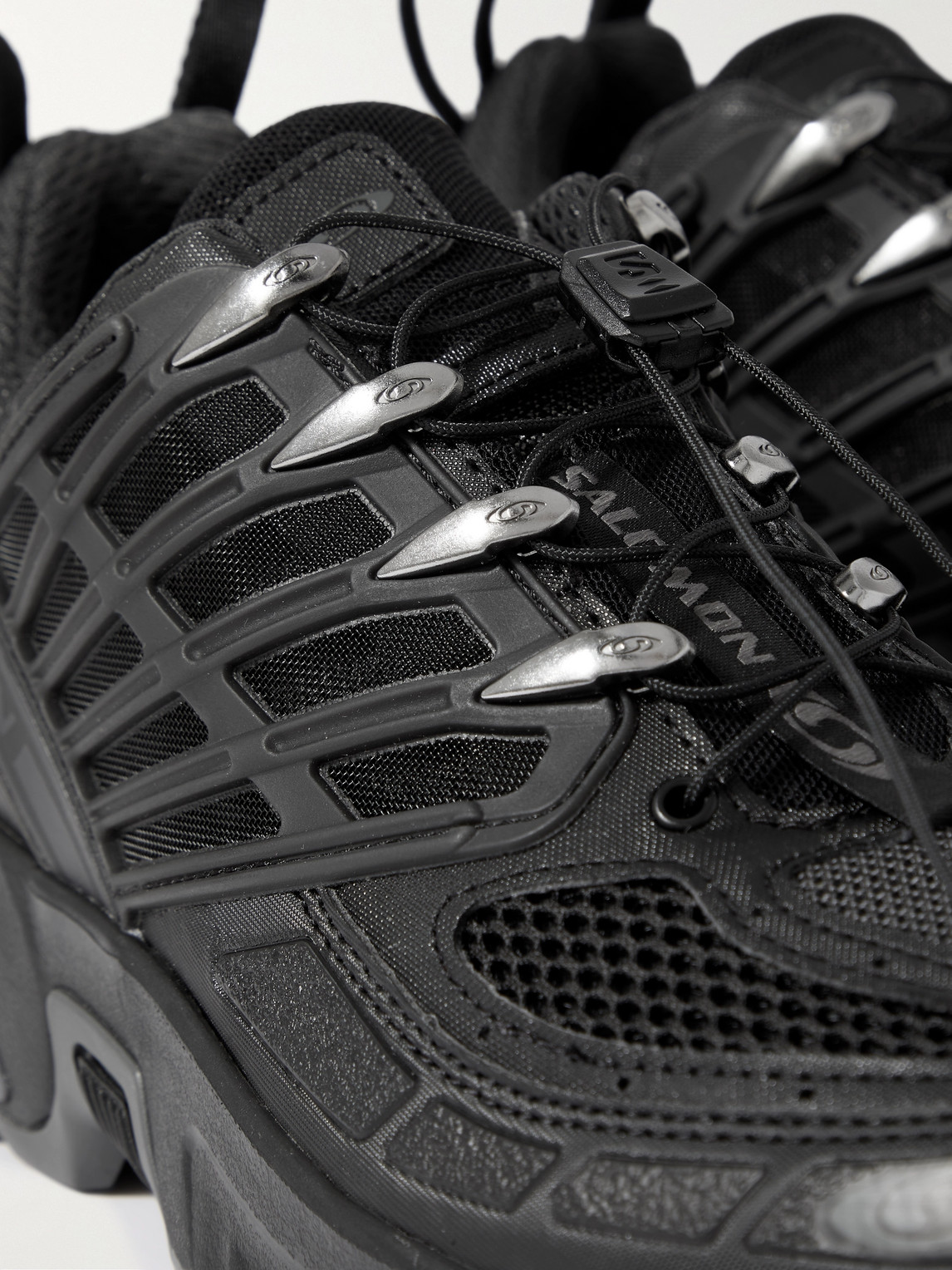 Salomon Acs Pro Mesh And Rubber Running Sneakers In Black
