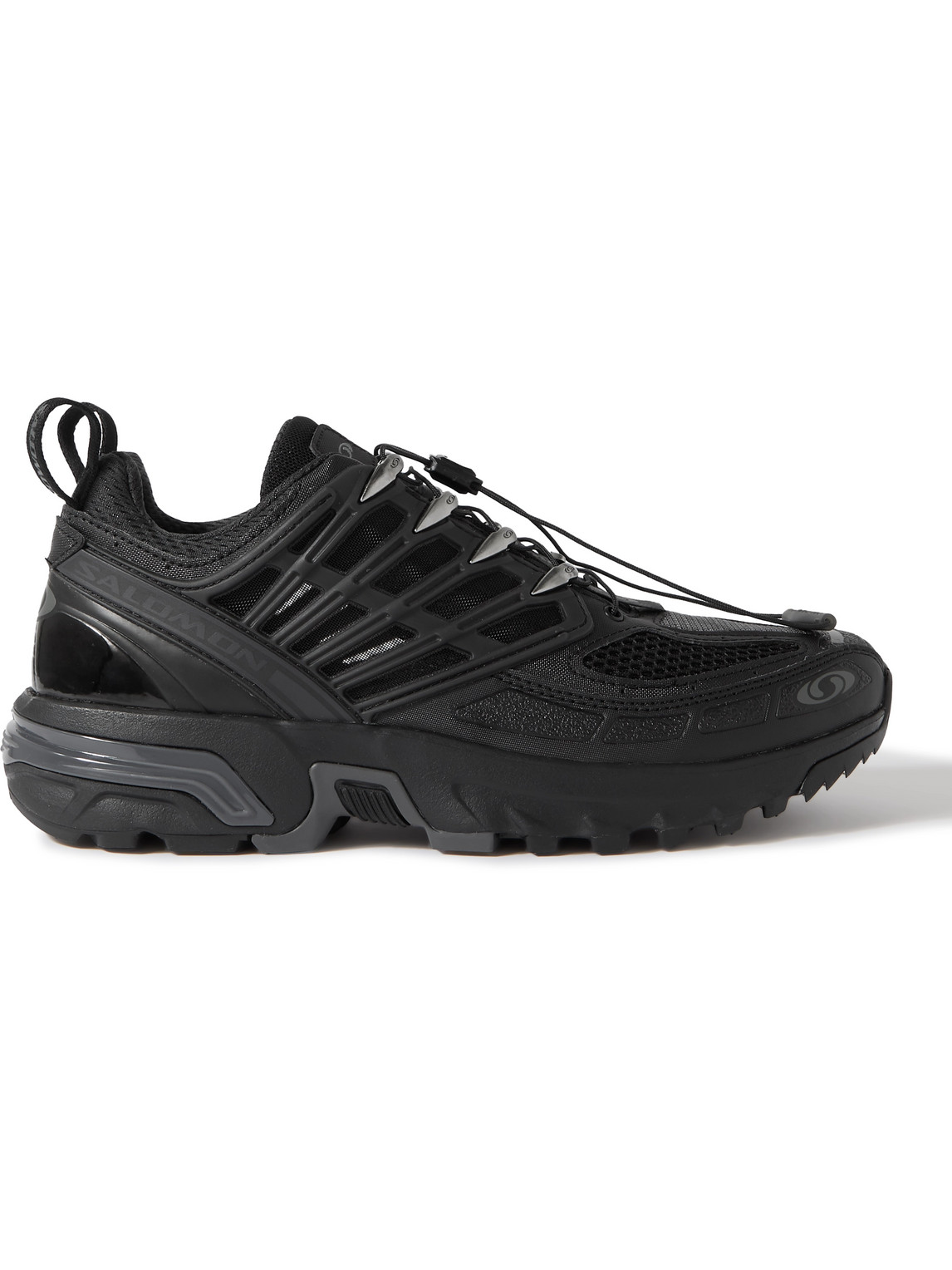 Salomon Acs Pro Mesh And Rubber Running Sneakers In Black