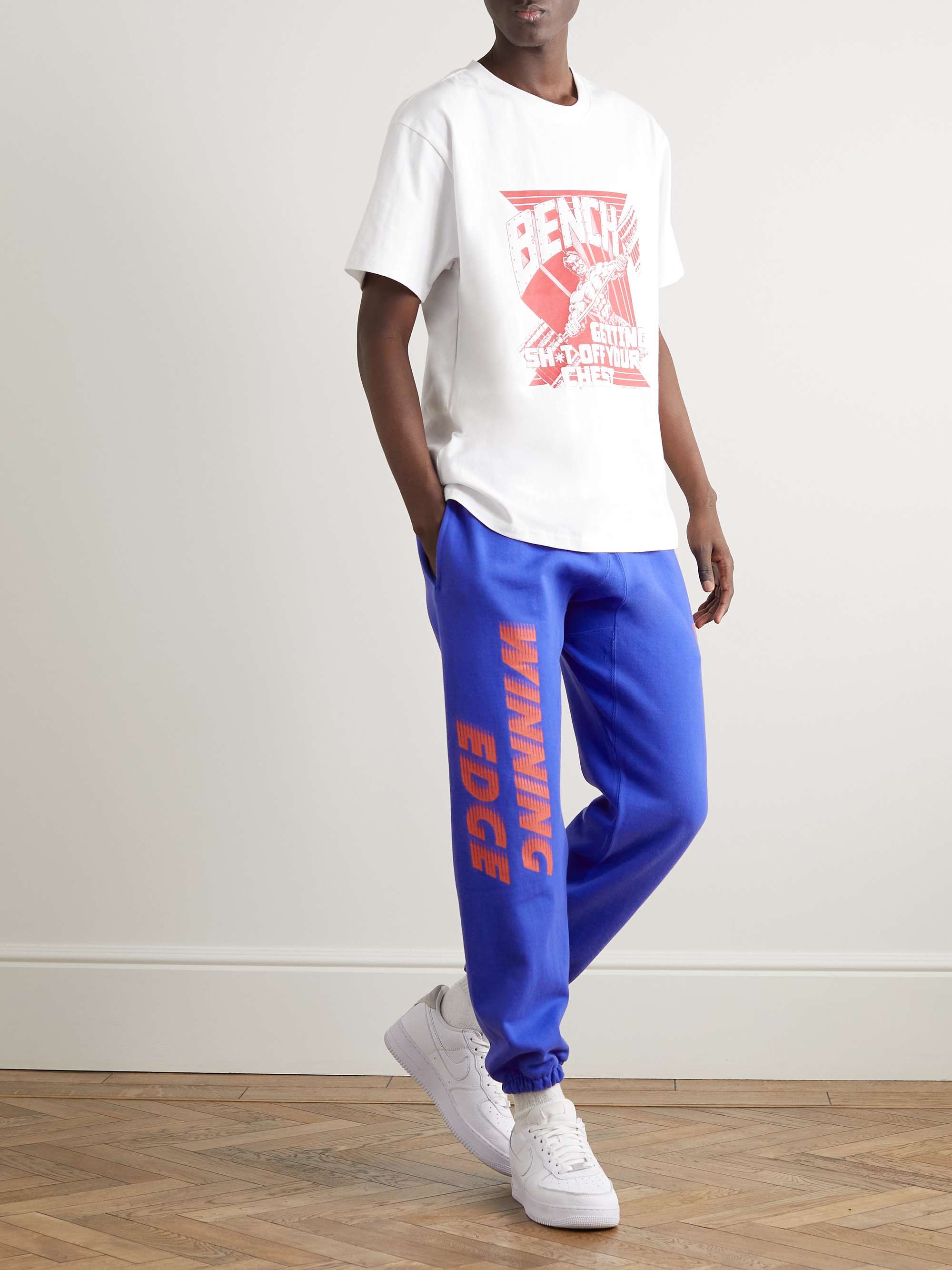 Y,IWO Tapered Logo-Print Cotton-Jersey Sweatpants