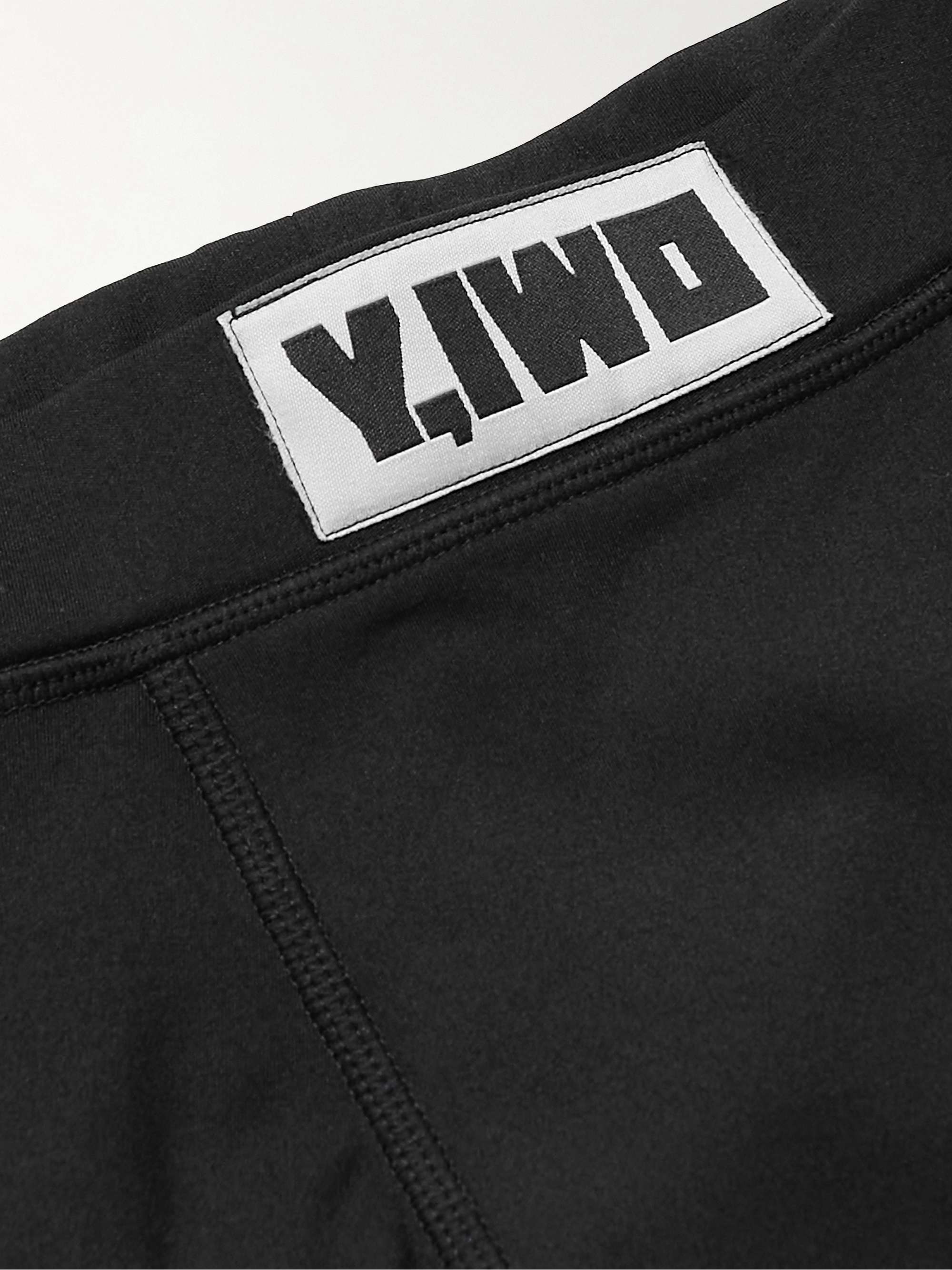Y,IWO Logo-Print Appliquéd Stretch-Nylon Shorts