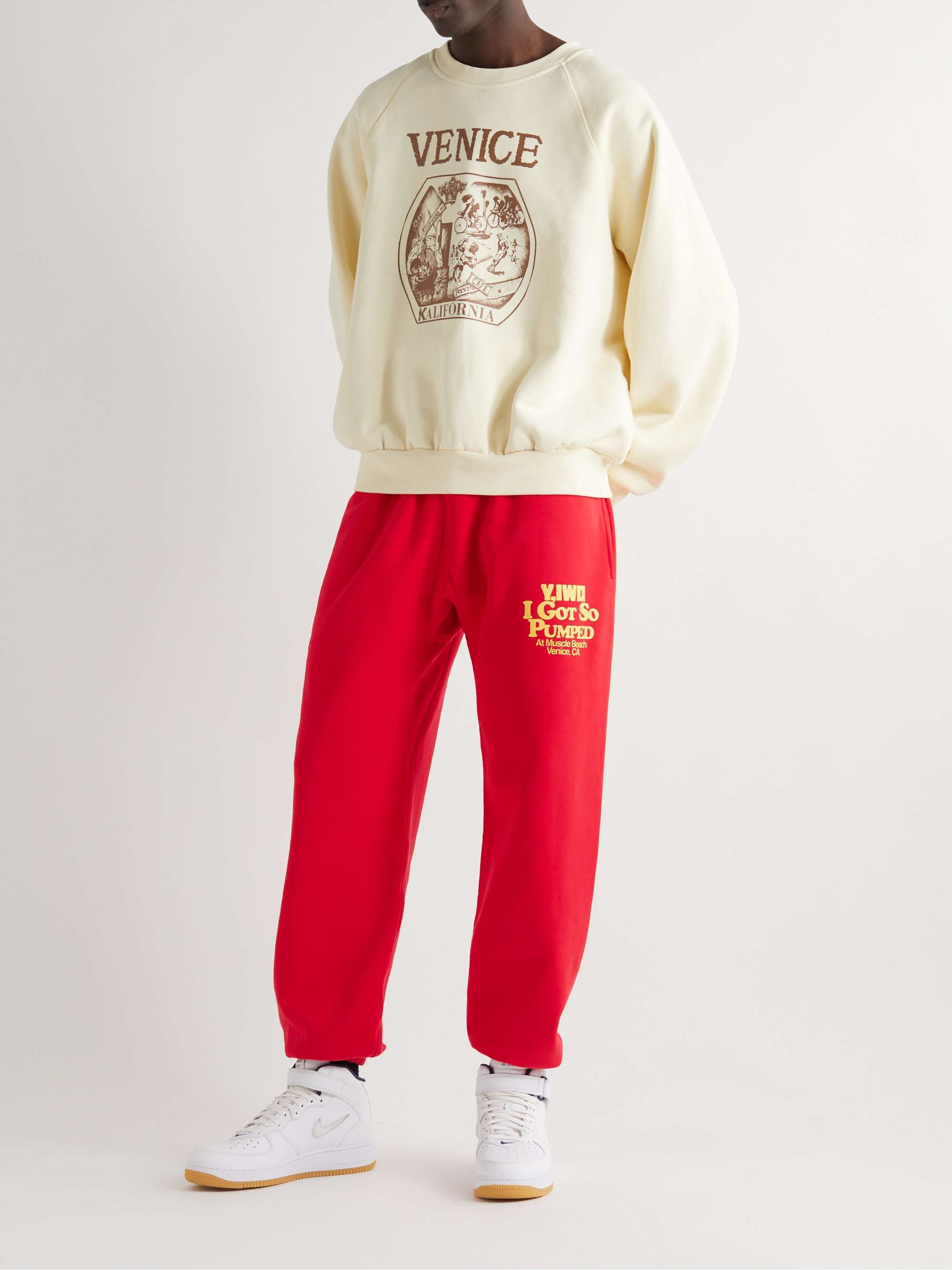 Y,IWO Tapered Logo-Print Cotton-Jersey Sweatpants