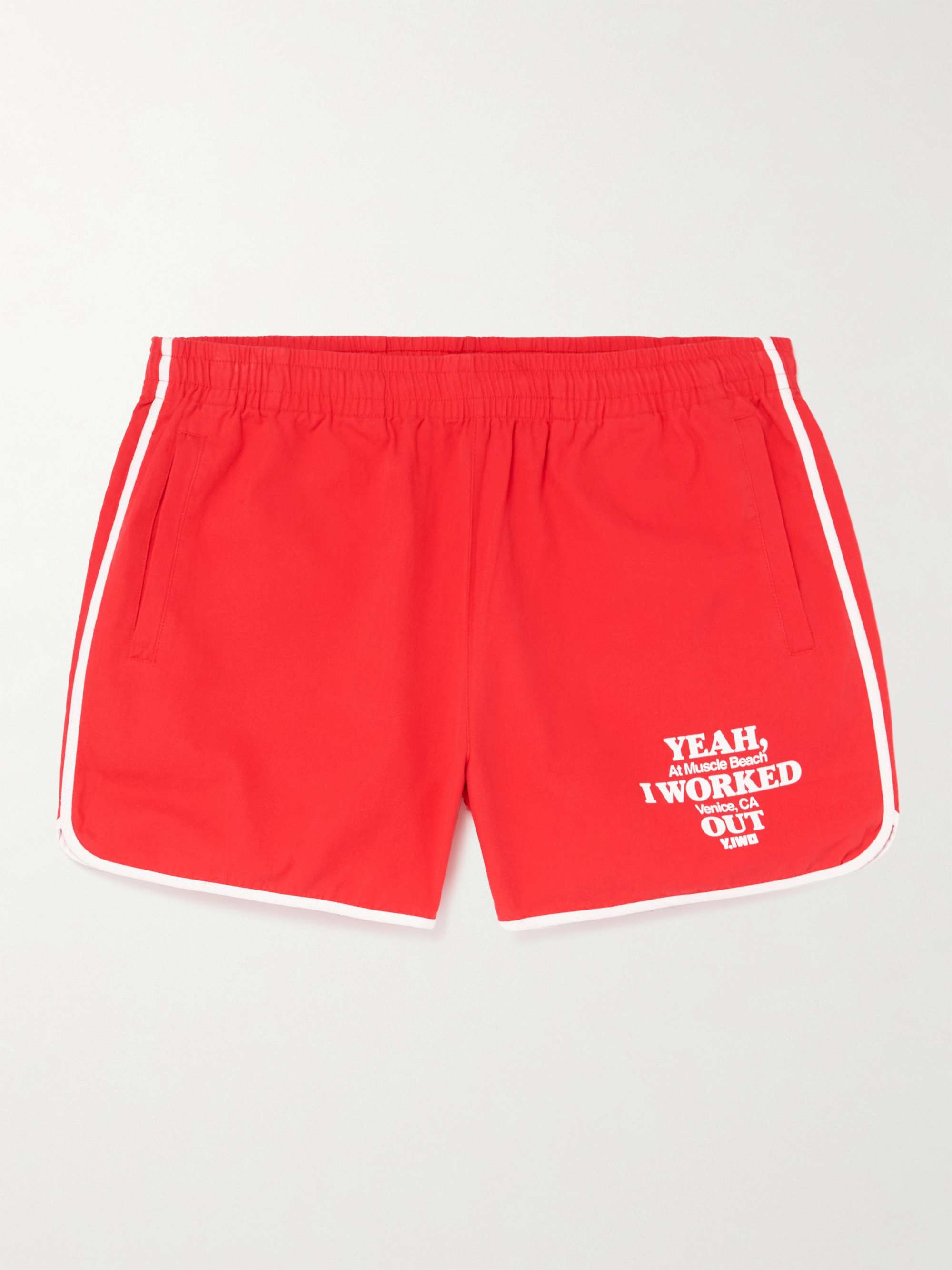 Y,IWO P.R. Wide-Leg Logo-Print Cotton-Blend Canvas Shorts for Men | MR ...