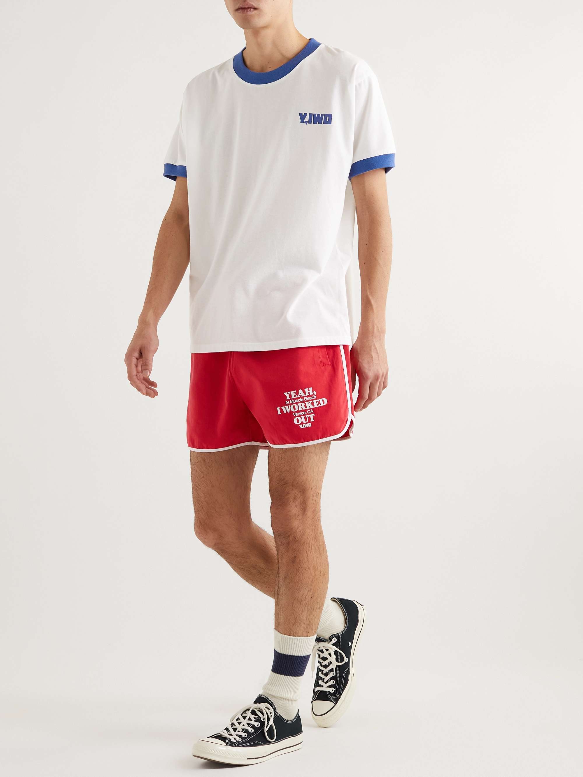 Y,IWO Ringer Printed Cotton-Blend Jersey T-Shirt