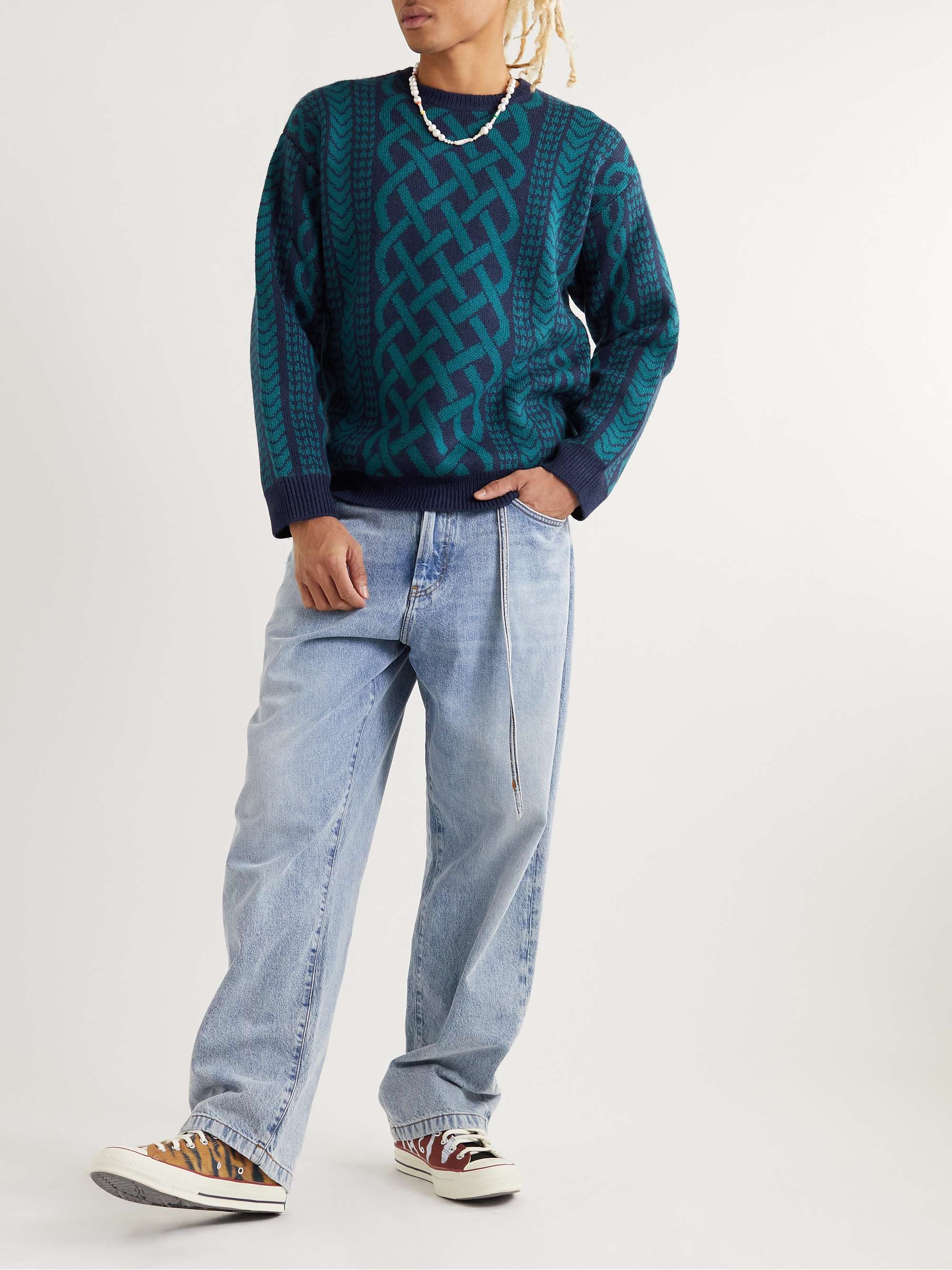 IGGY Jacquard-Knit Sweater for Men