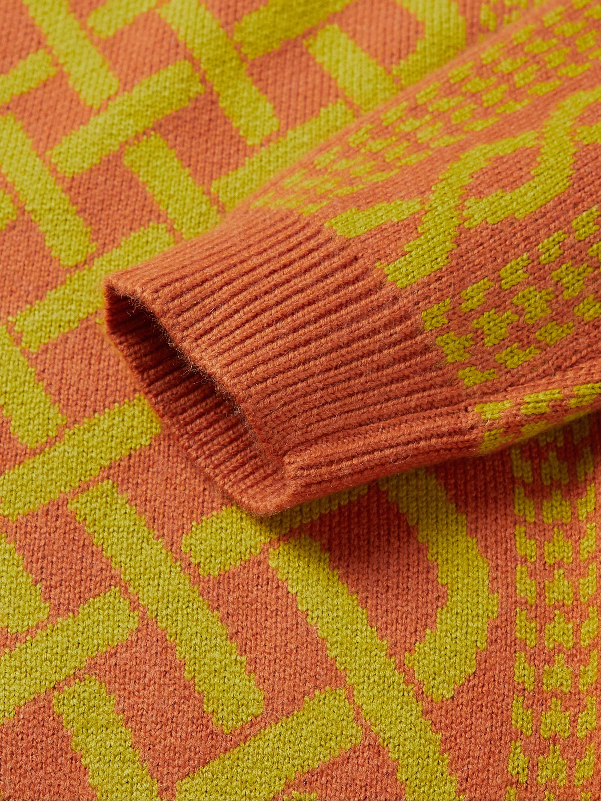 Orange JacquardKnit Sweater IGGY MR PORTER