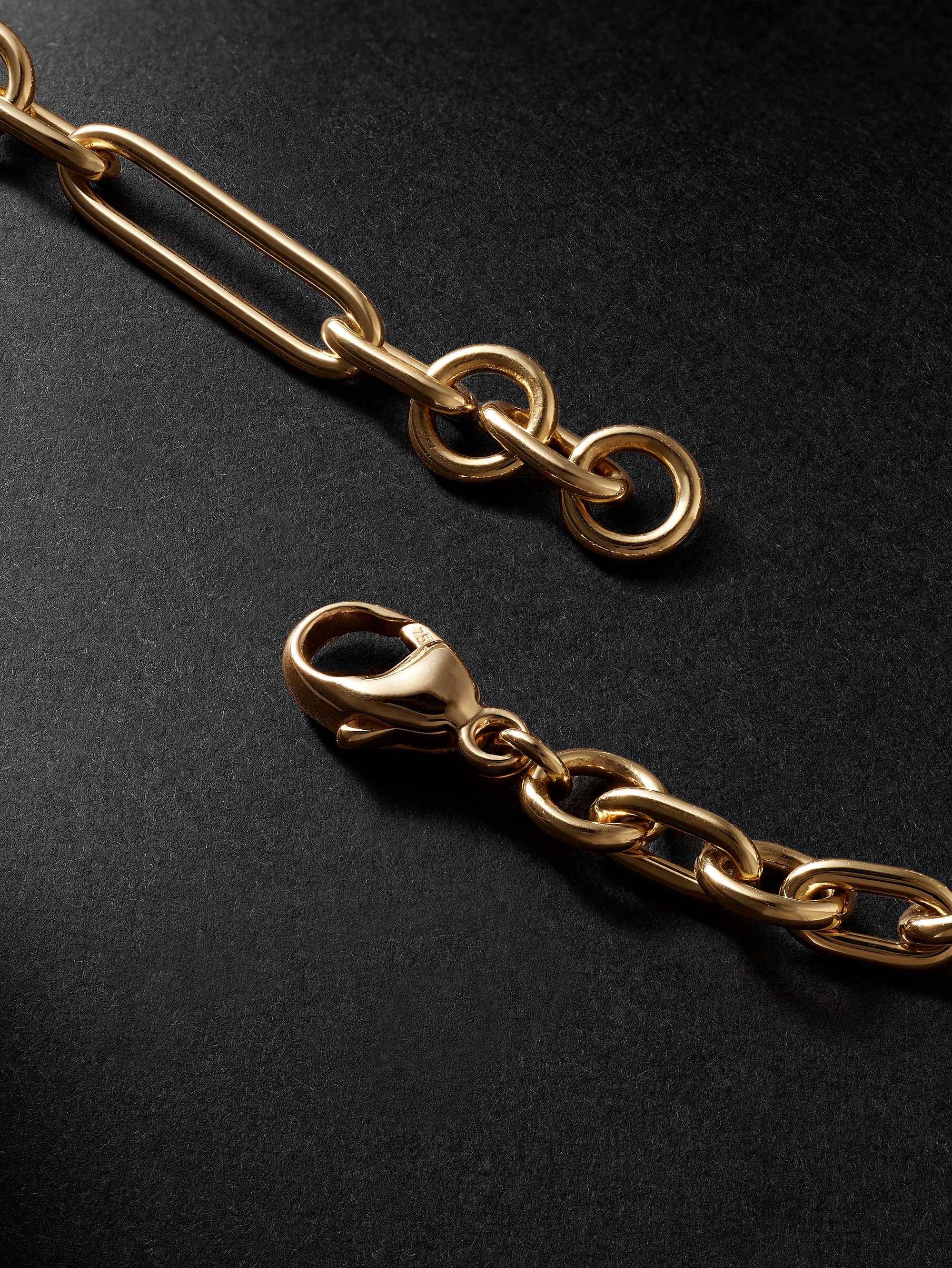 FOUNDRAE Mixed Clip Strength Gold Diamond Pendant Bracelet