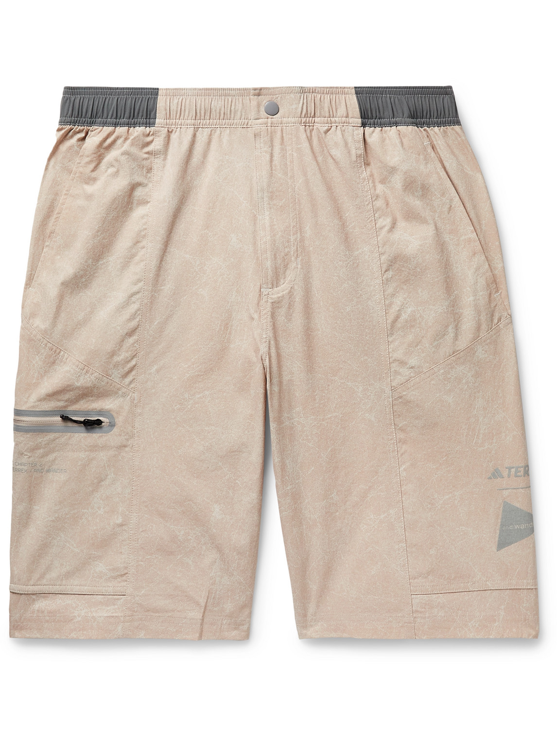 Adidas Consortium And Wander Terrex Wide-leg Recycled-shell Shorts In Brown