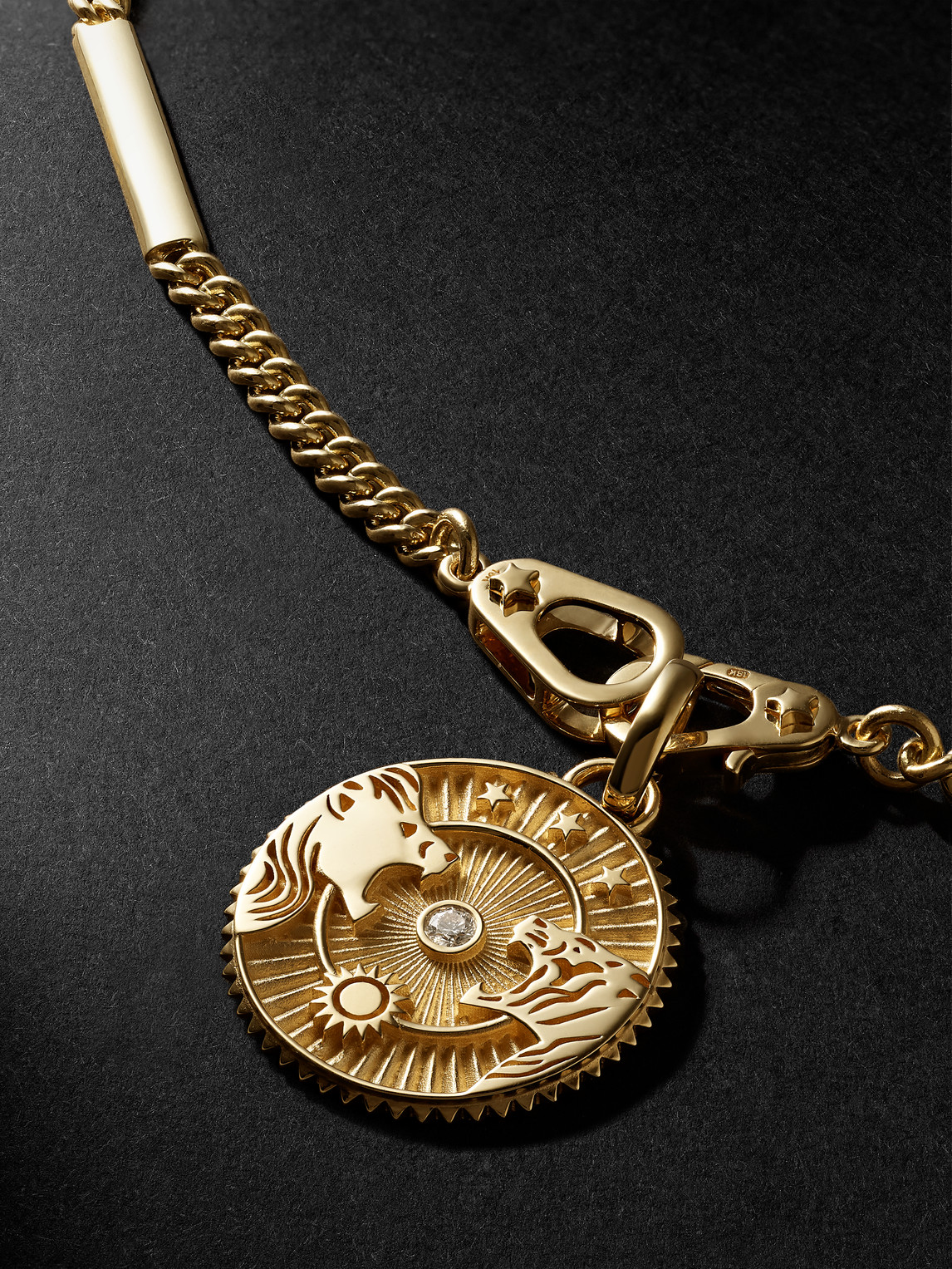 Shop Foundrae Strength Sister Hook Gold Diamond Pendant Necklace