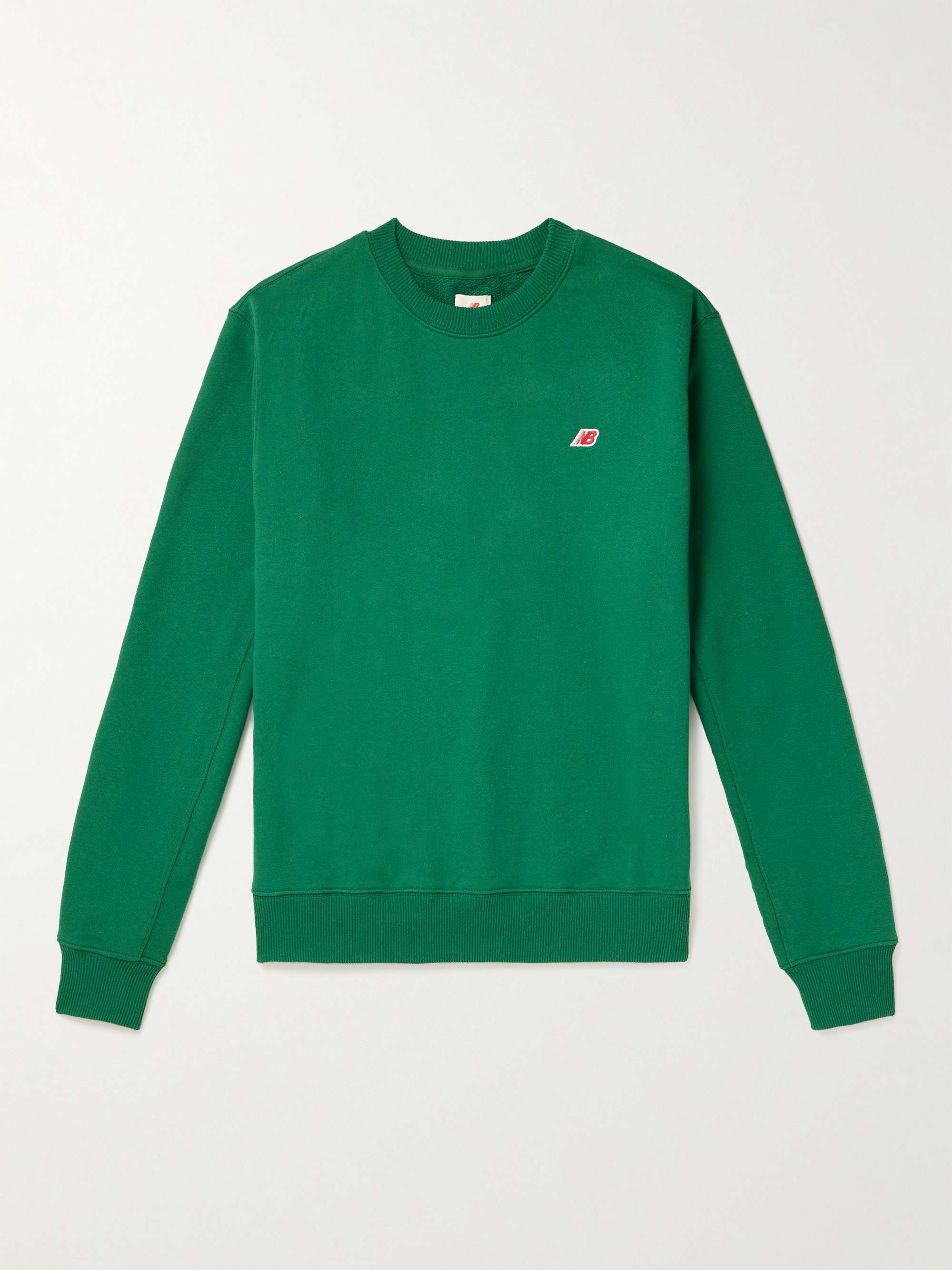 NEW BALANCE Core Logo-Appliquéd Cotton-Jersey Sweatshirt for Men | MR ...