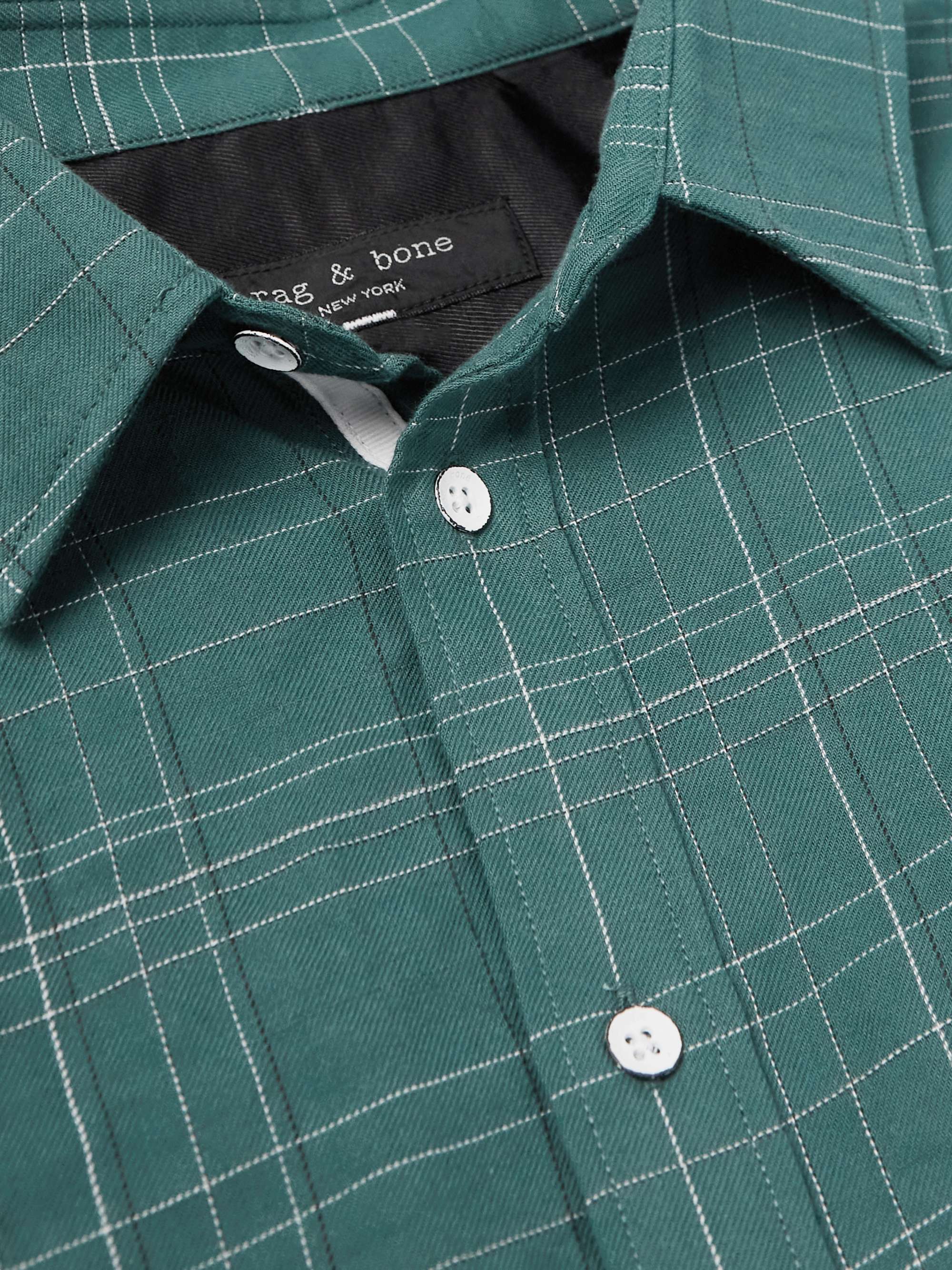 RAG & BONE Gus Checked Cotton-Blend Flannel Shirt