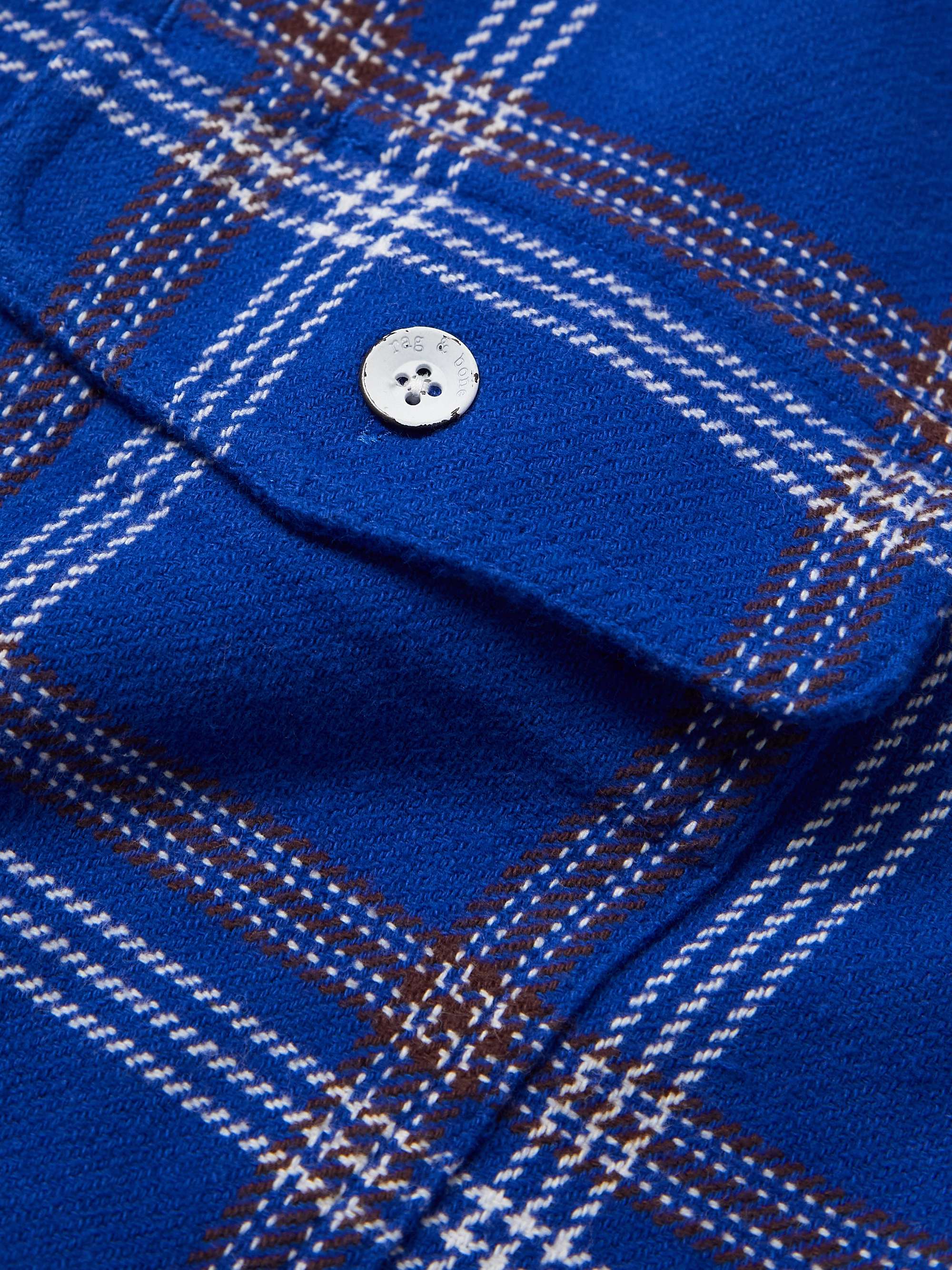 RAG & BONE Dalton Checked Brushed Cotton-Blend Overshirt