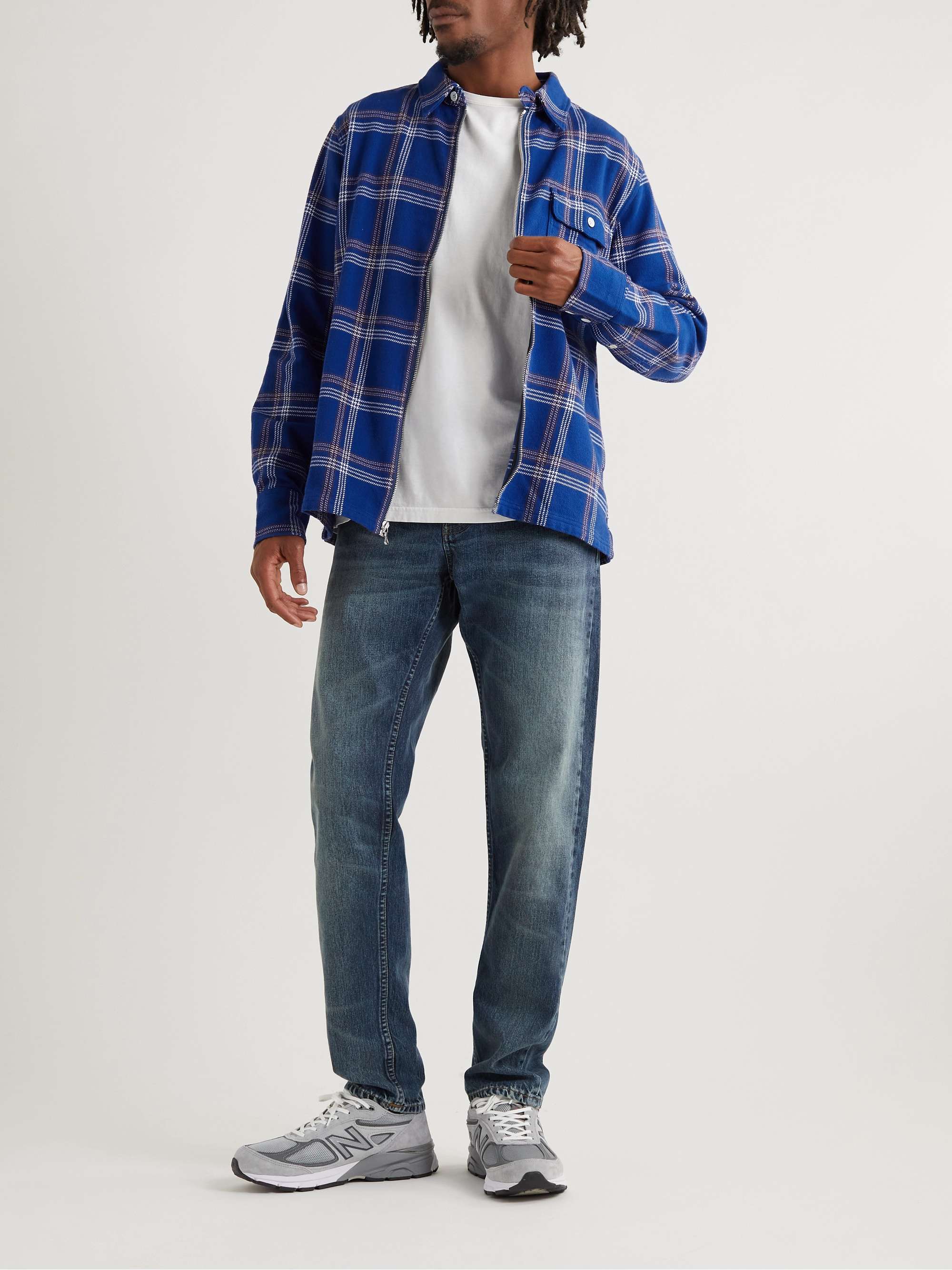 RAG & BONE Dalton Checked Brushed Cotton-Blend Overshirt