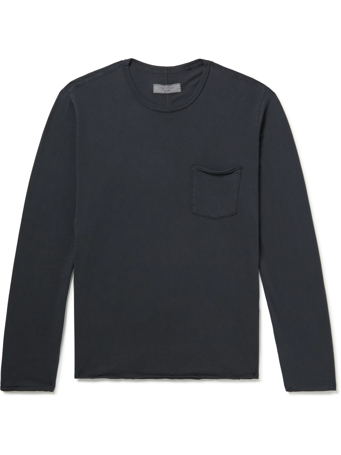 Rag & Bone Miles Pocket Organic-cotton Long-sleeved T-shirt In Dark Grey